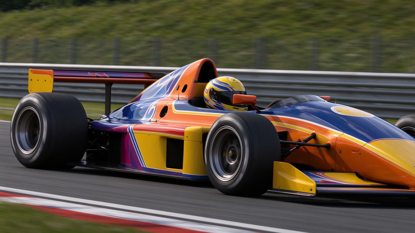 Formula 3000 car annotated picture vocabulary with labeled objects