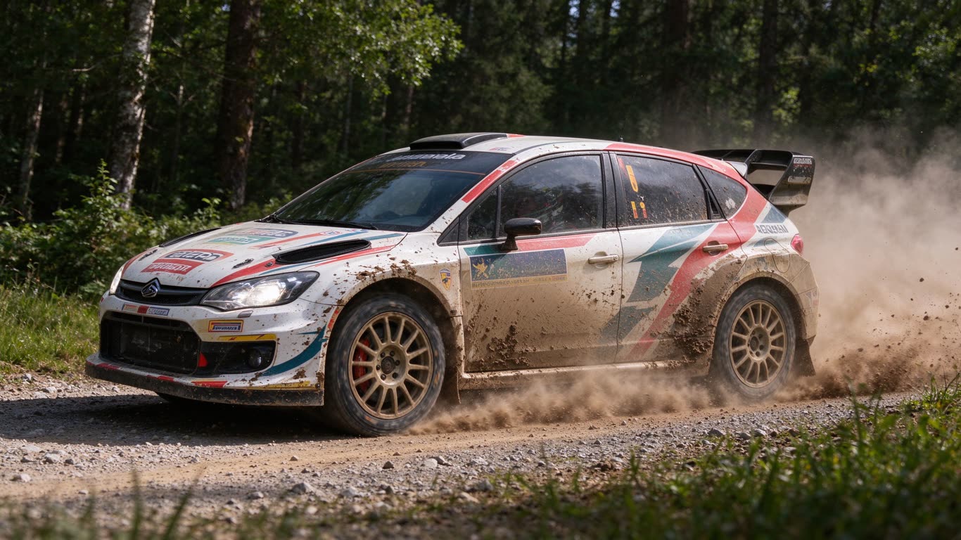 Rally car annotated picture vocabulary with labeled objects
