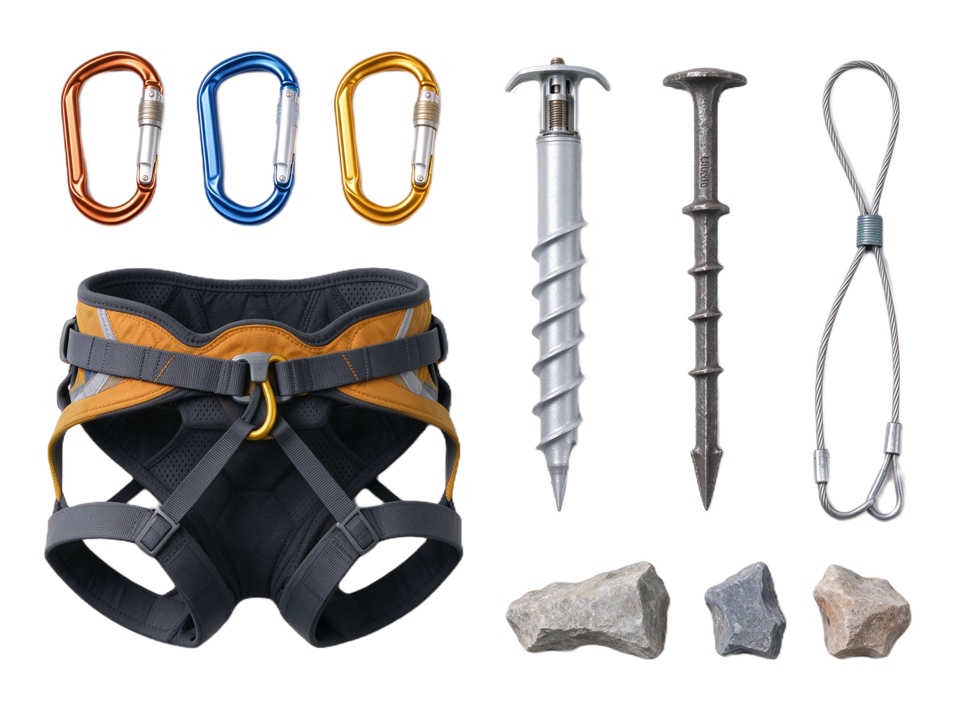 Climbing gear 2 annotated picture vocabulary with labeled objects