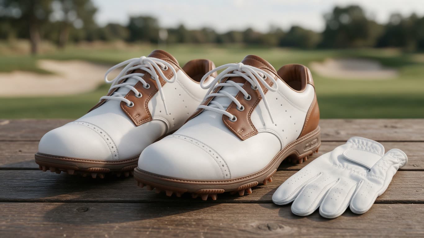 Golf shoes annotated picture vocabulary with labeled objects