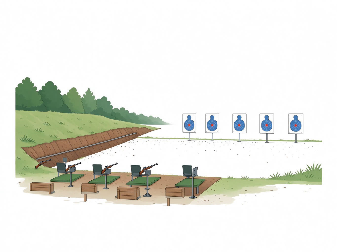 Shooting range annotated picture vocabulary with labeled objects