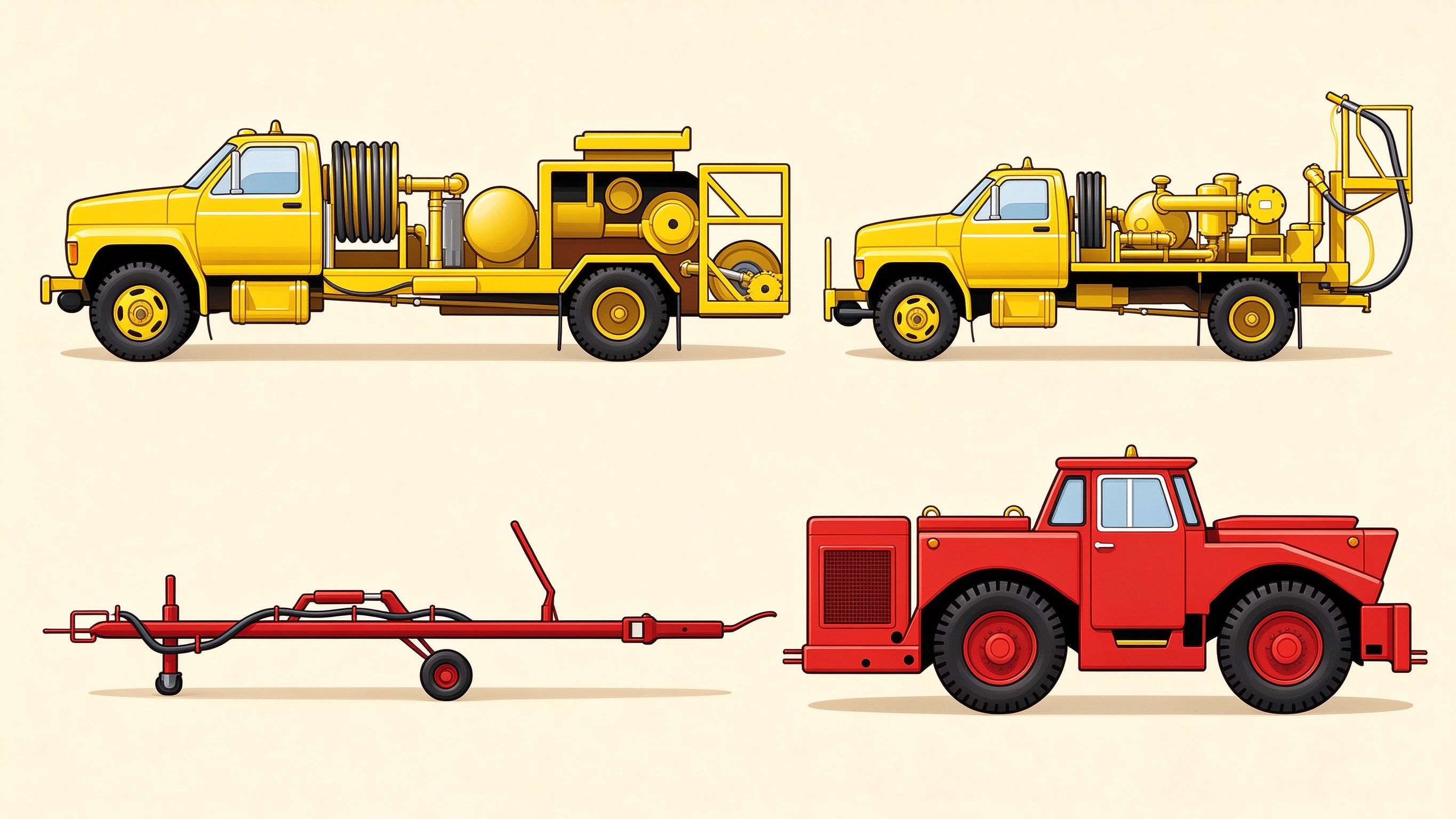 Airport ground equipment annotated picture vocabulary with labeled objects