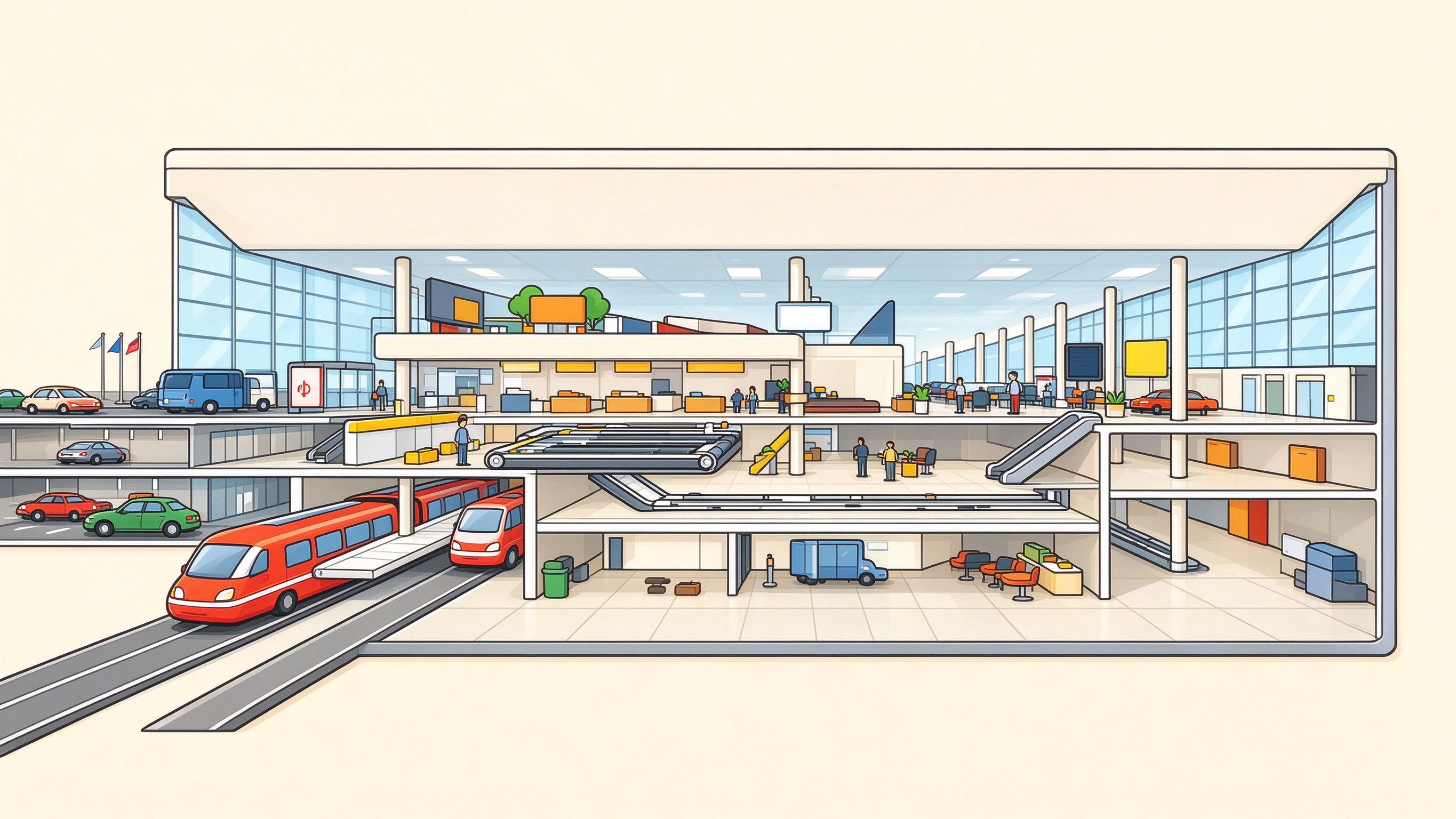 Passenger terminal annotated picture vocabulary with labeled objects