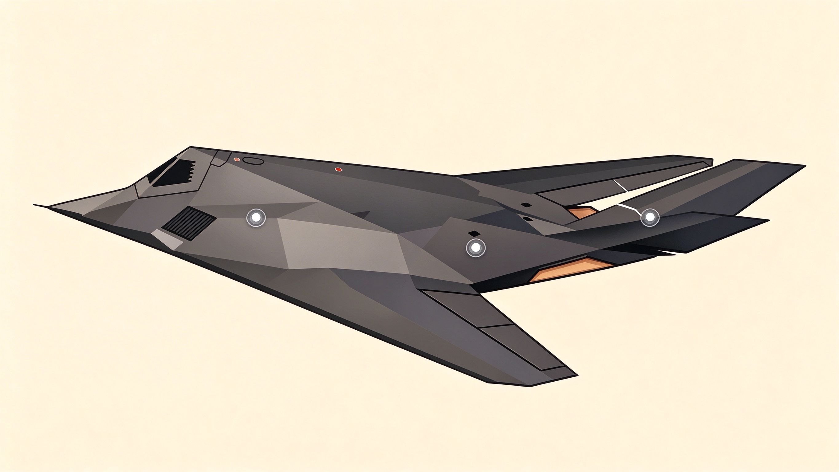Stealth aircraft annotated picture vocabulary with labeled objects