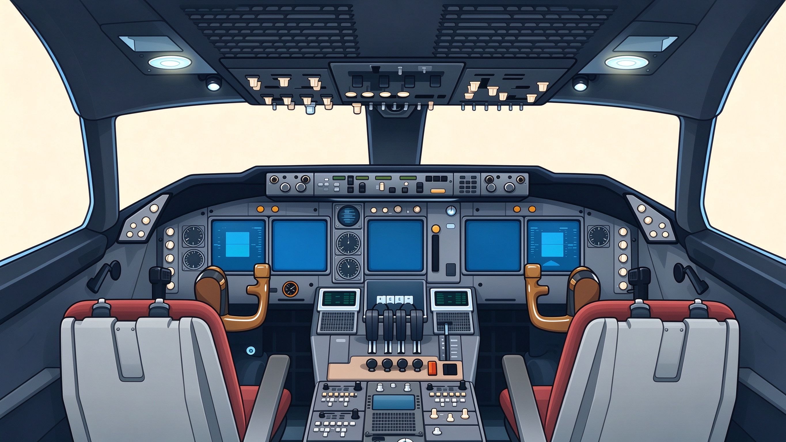 Cockpit annotated picture vocabulary with labeled objects