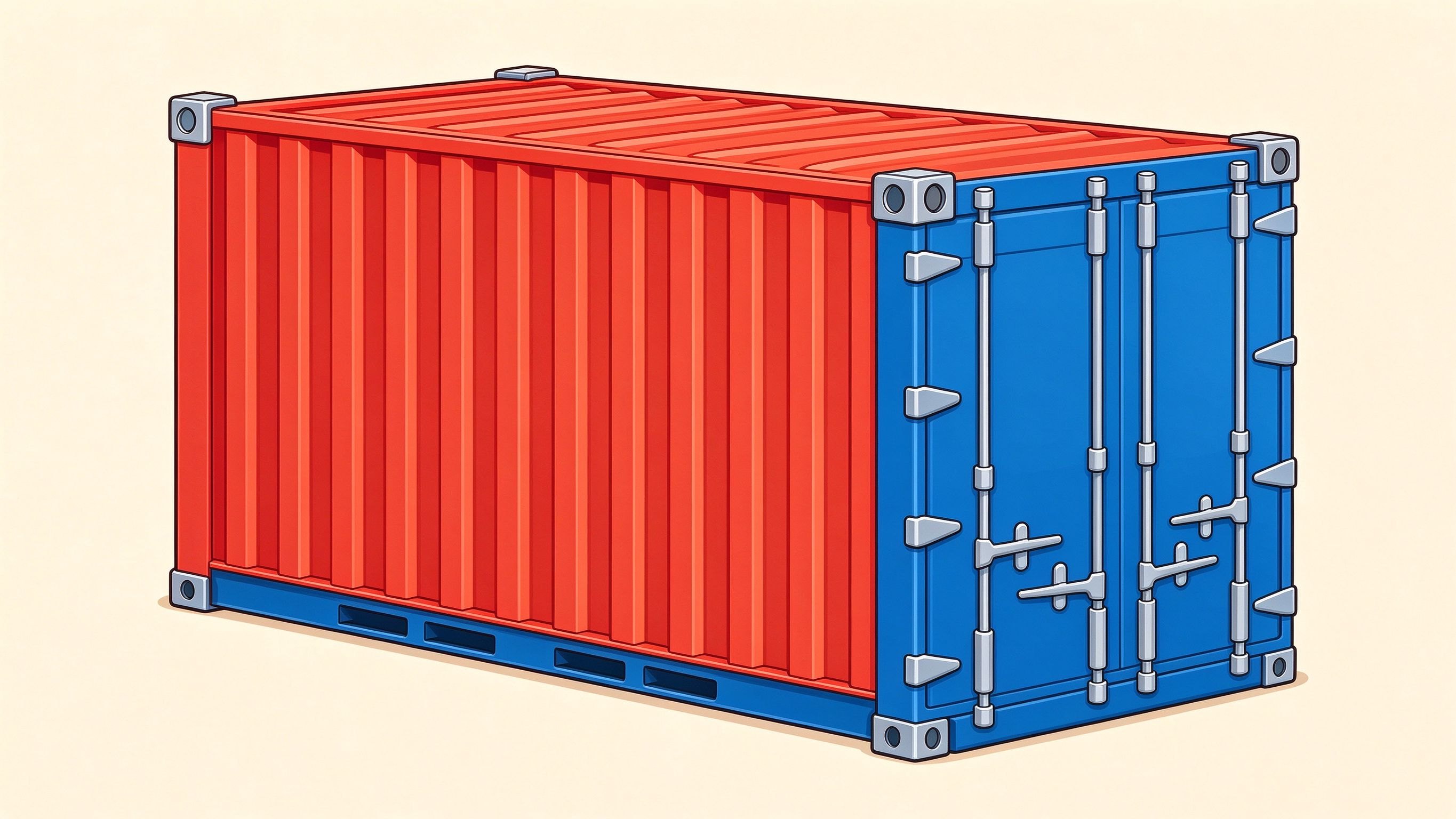 Shipping container annotated picture vocabulary with labeled objects