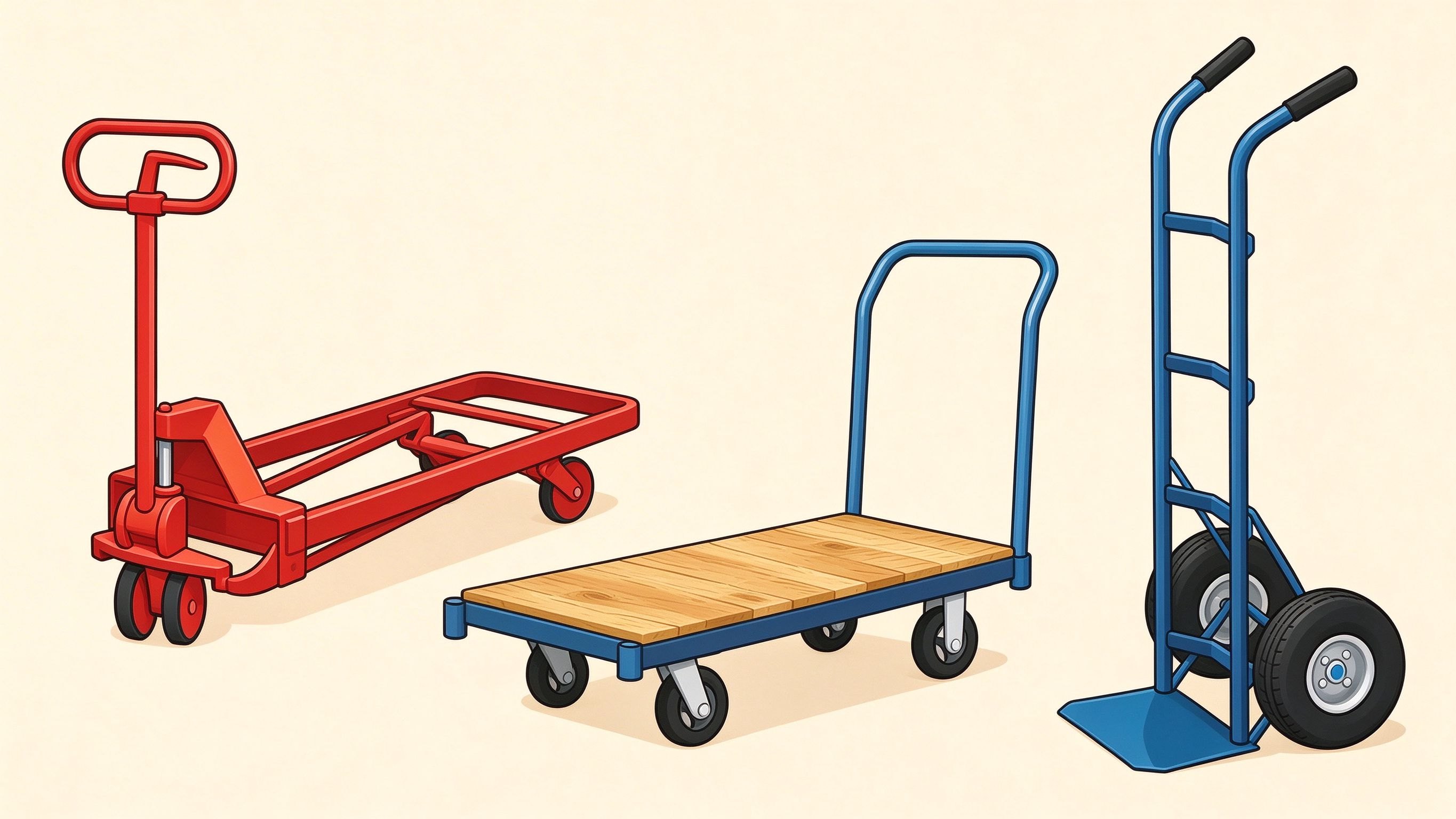 Pallet jack annotated picture vocabulary with labeled objects