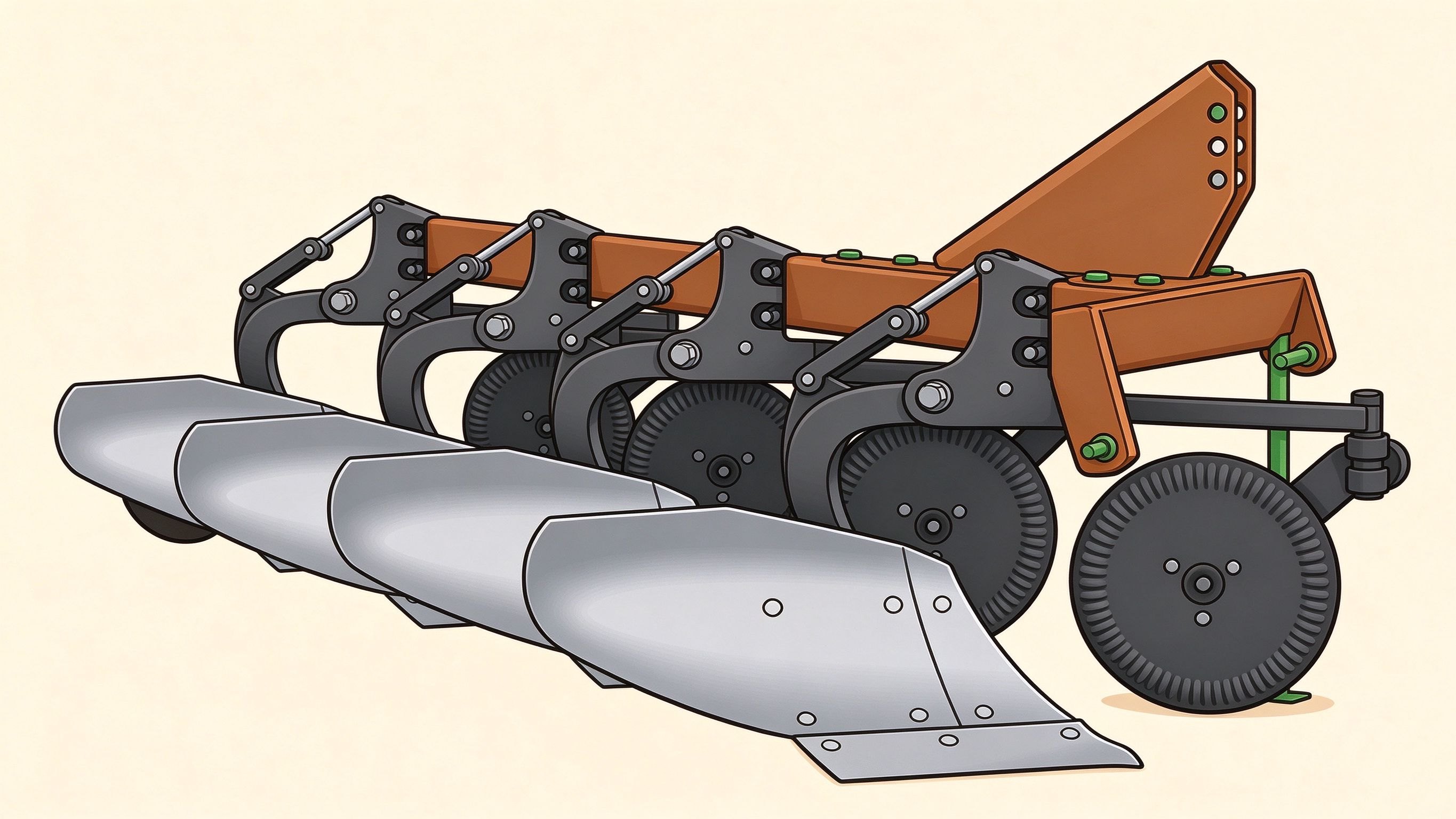 Plowing machinery annotated picture vocabulary with labeled objects
