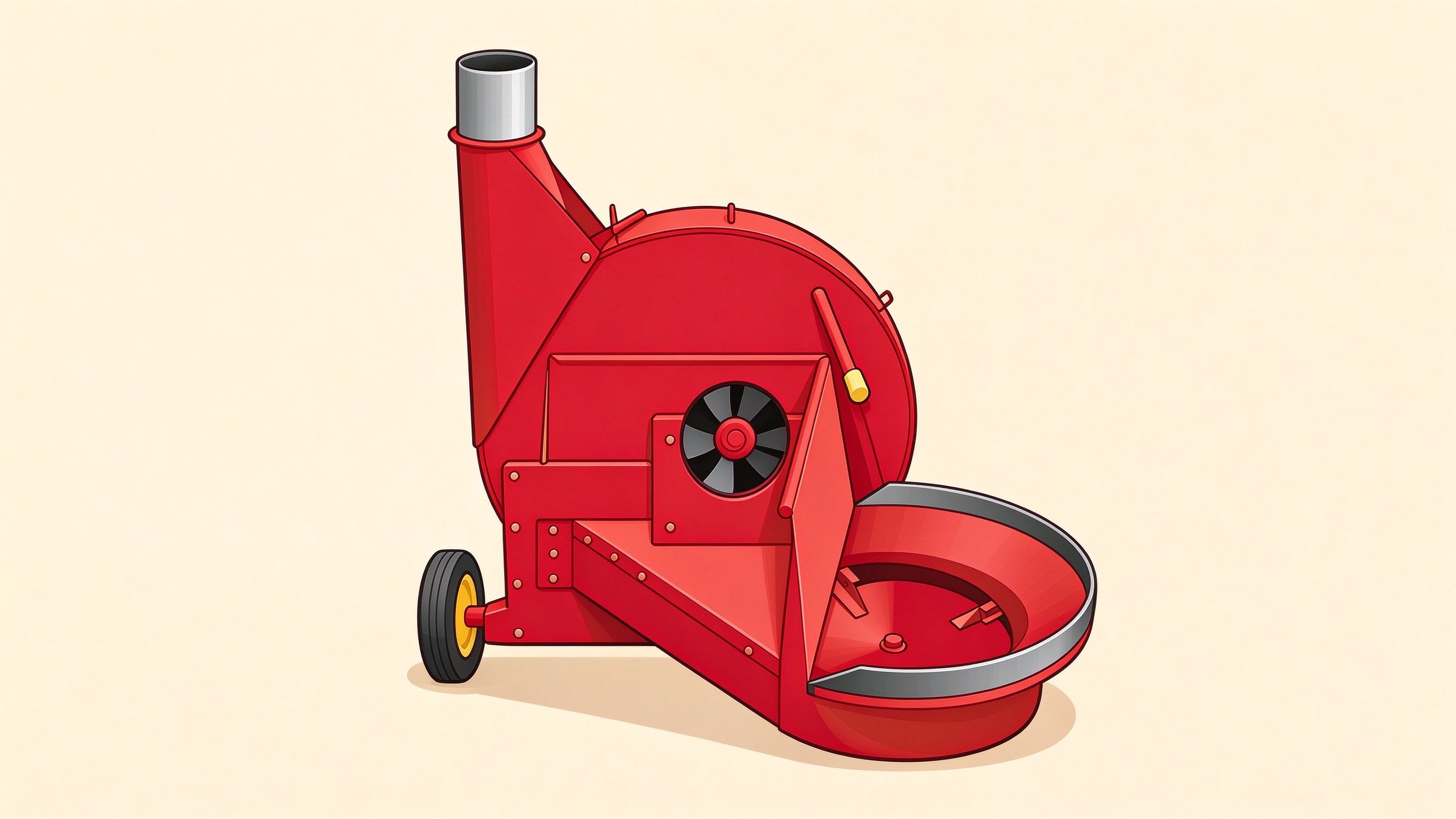 Silage blower annotated picture vocabulary with labeled objects