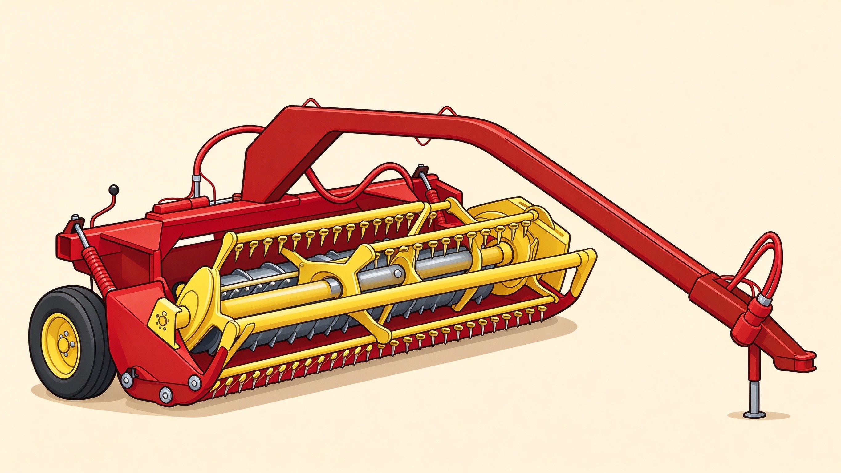 Flail mower annotated picture vocabulary with labeled objects