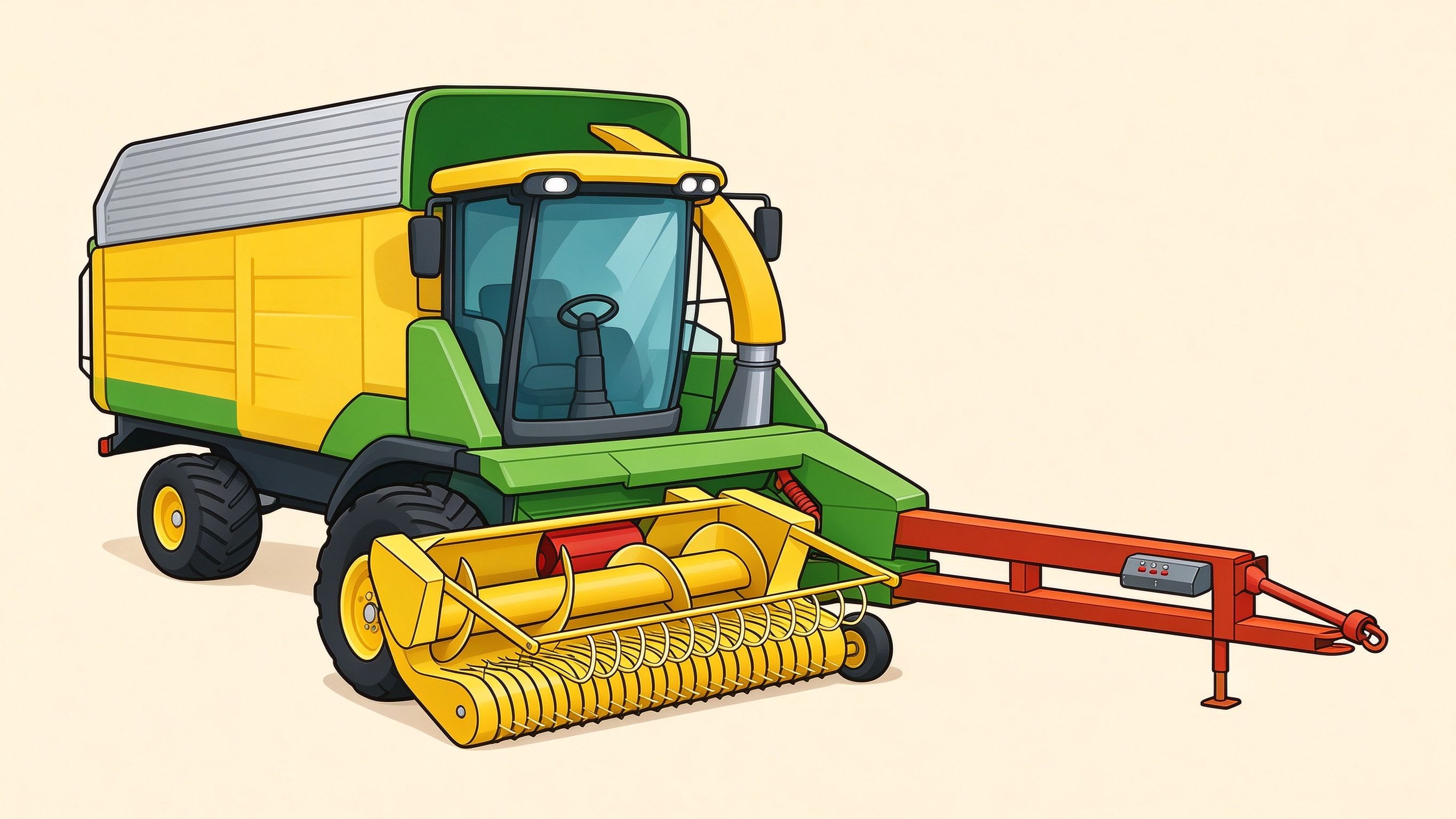 Forage harvester annotated picture vocabulary with labeled objects