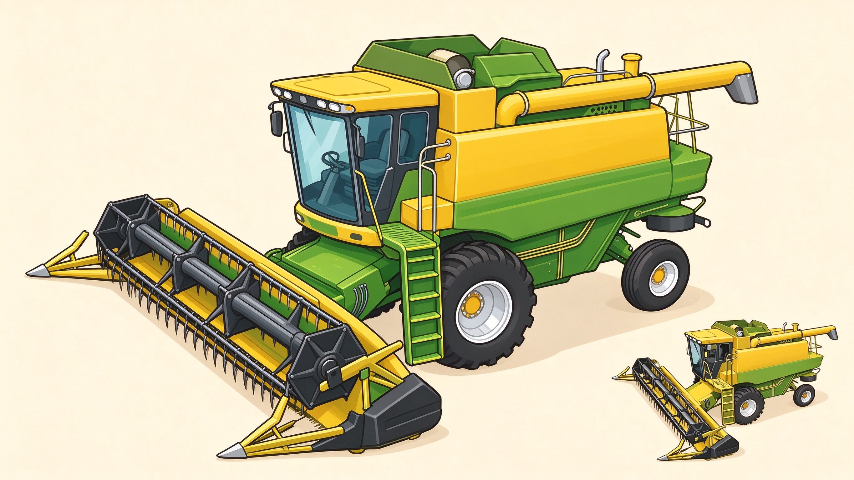 Combine harvester annotated picture vocabulary with labeled objects