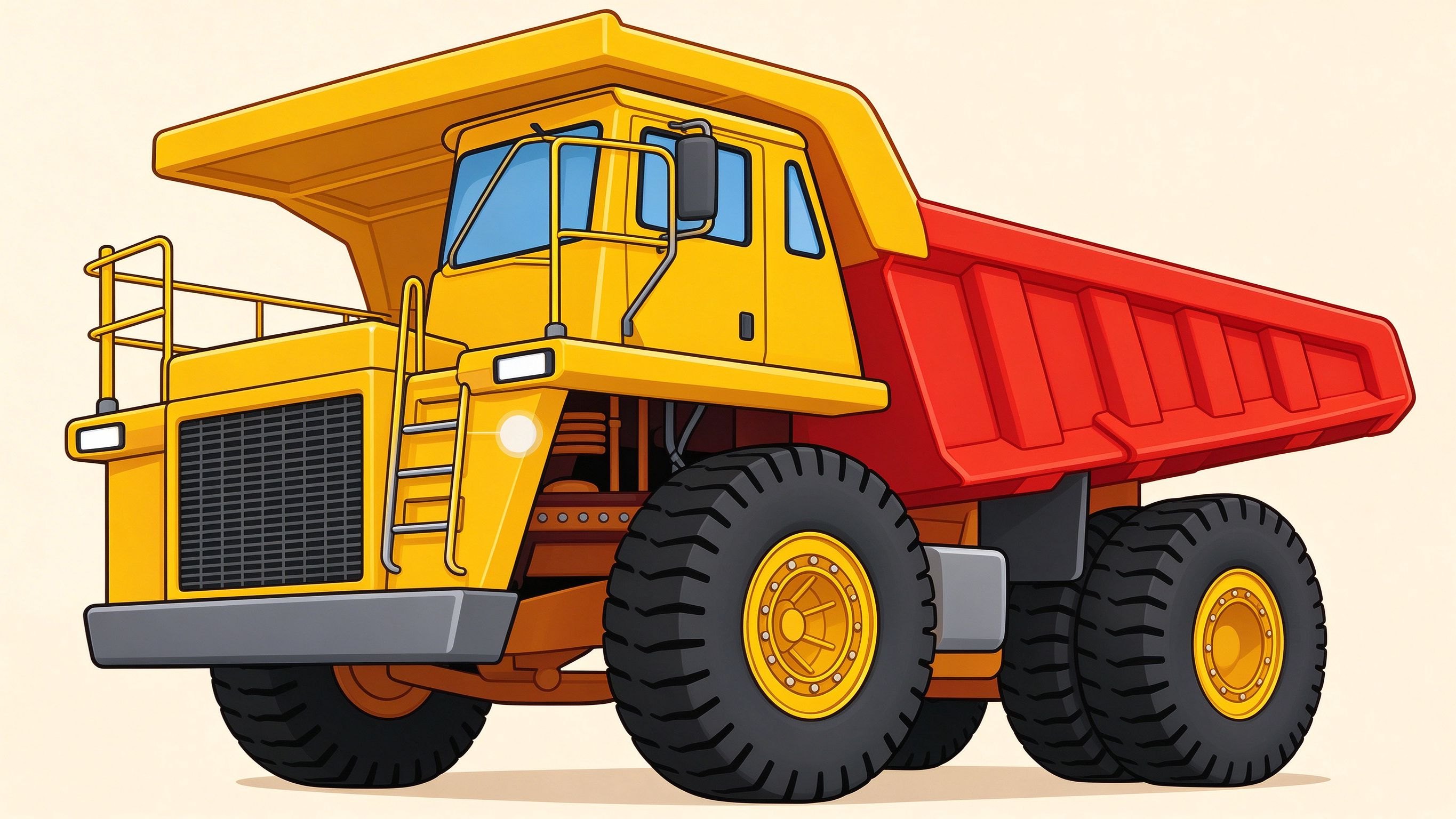 Dump truck annotated picture vocabulary with labeled objects