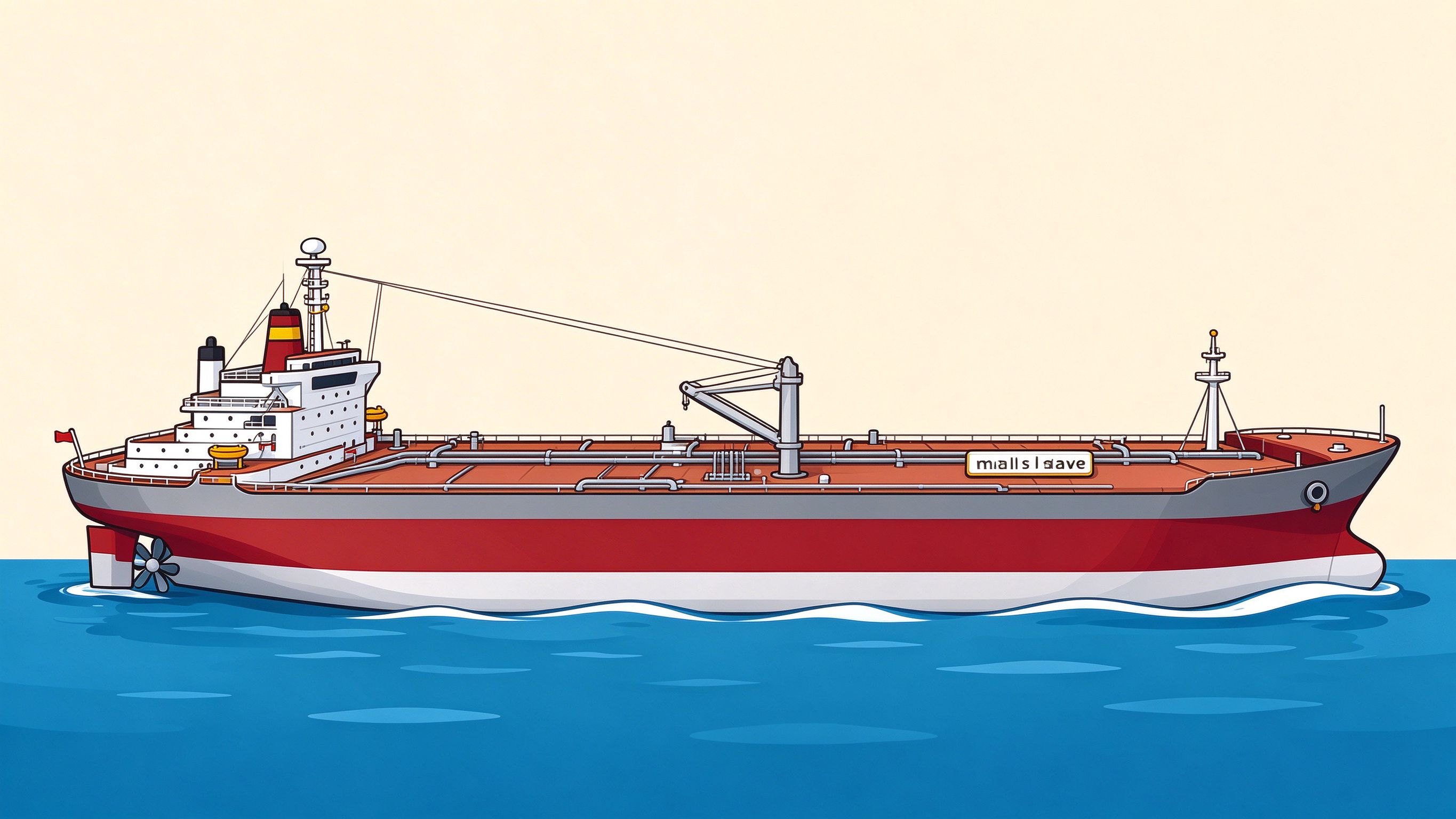 Oil tanker annotated picture vocabulary with labeled objects