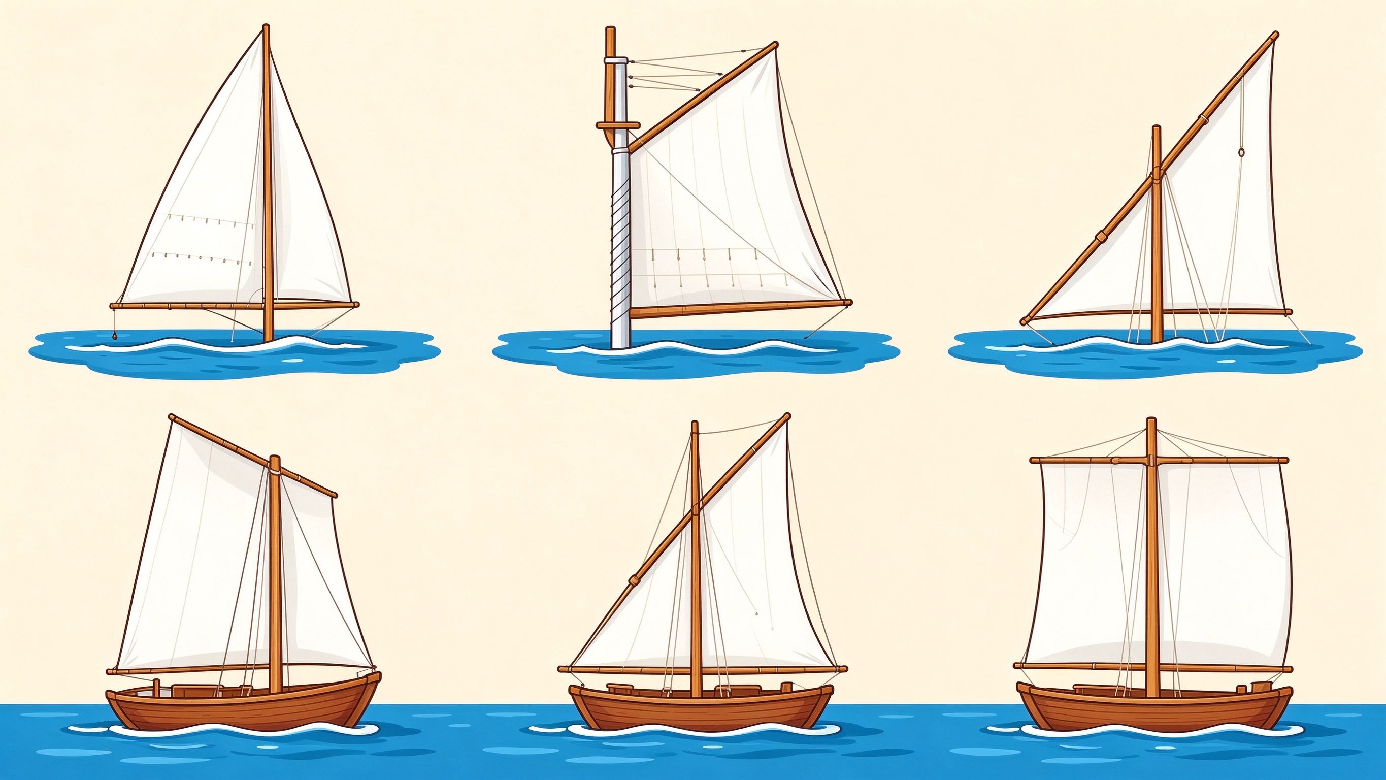 Sail types annotated picture vocabulary with labeled objects