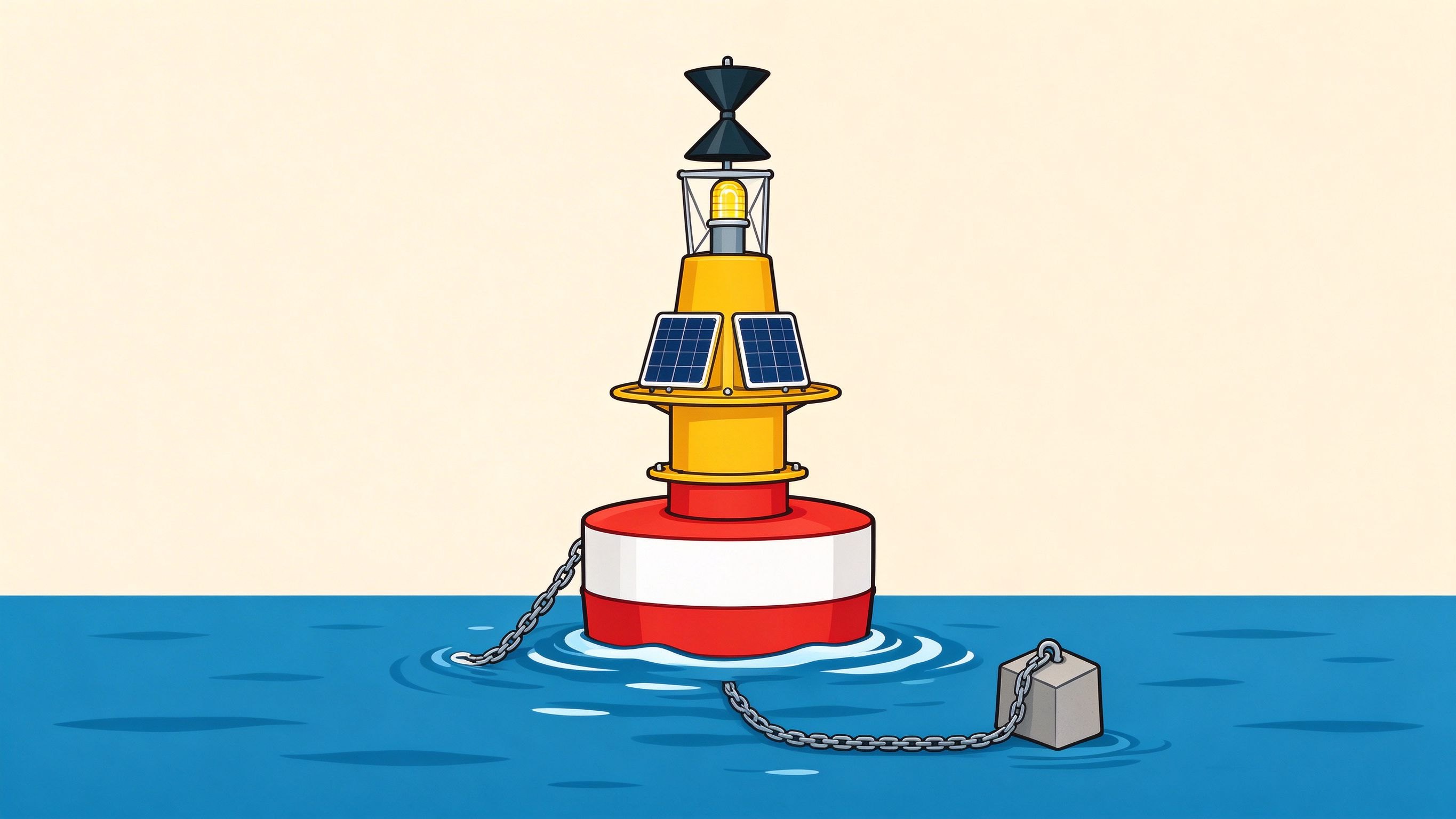 Cylindrical buoy annotated picture vocabulary with labeled objects