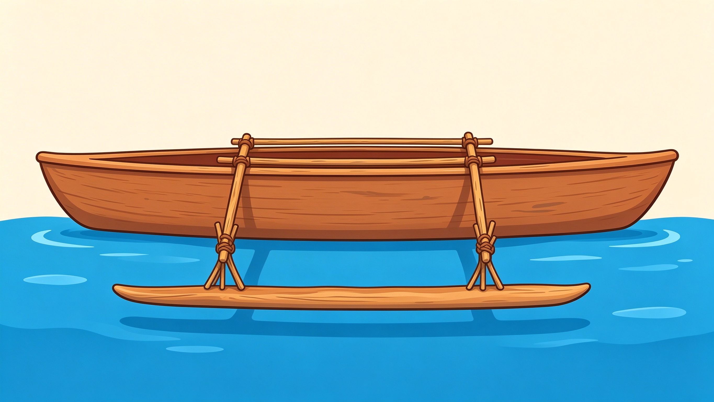 Outrigger canoe annotated picture vocabulary with labeled objects