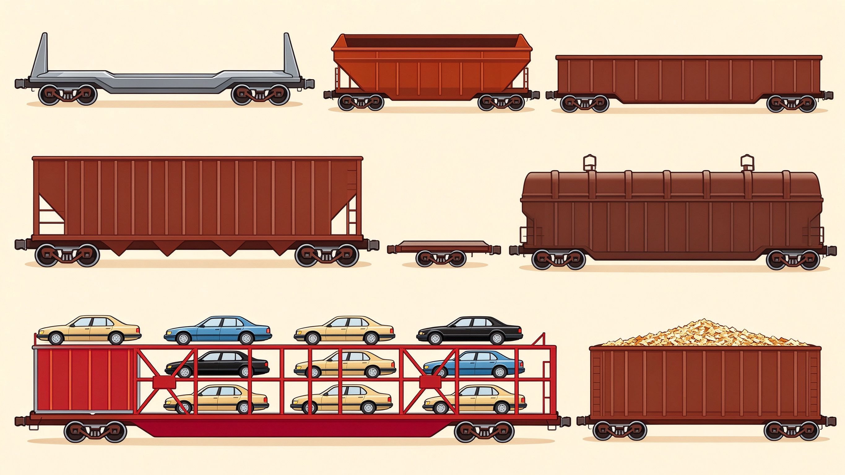 Freight car examples II annotated picture vocabulary with labeled objects