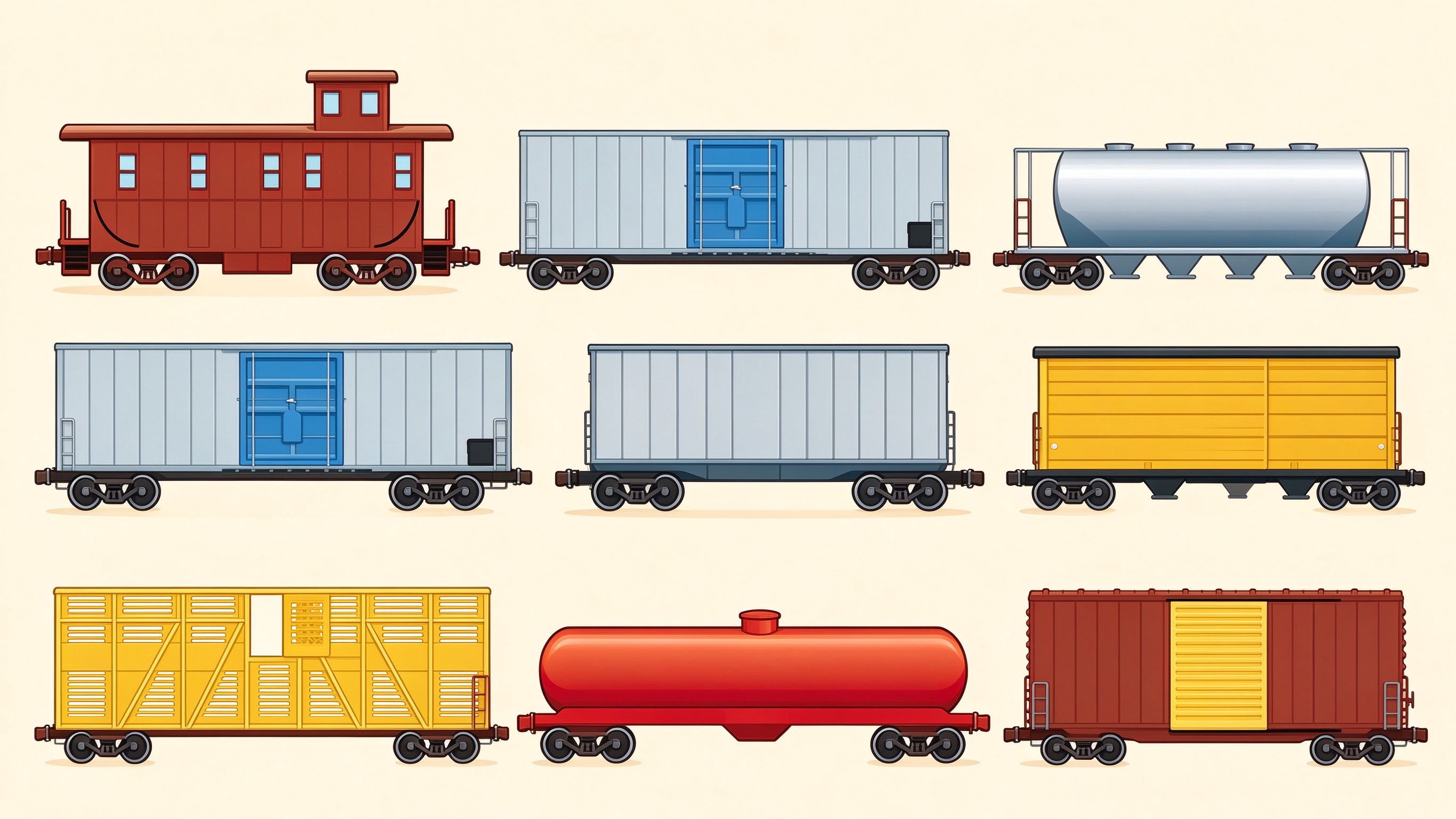 Freight car examples annotated picture vocabulary with labeled objects
