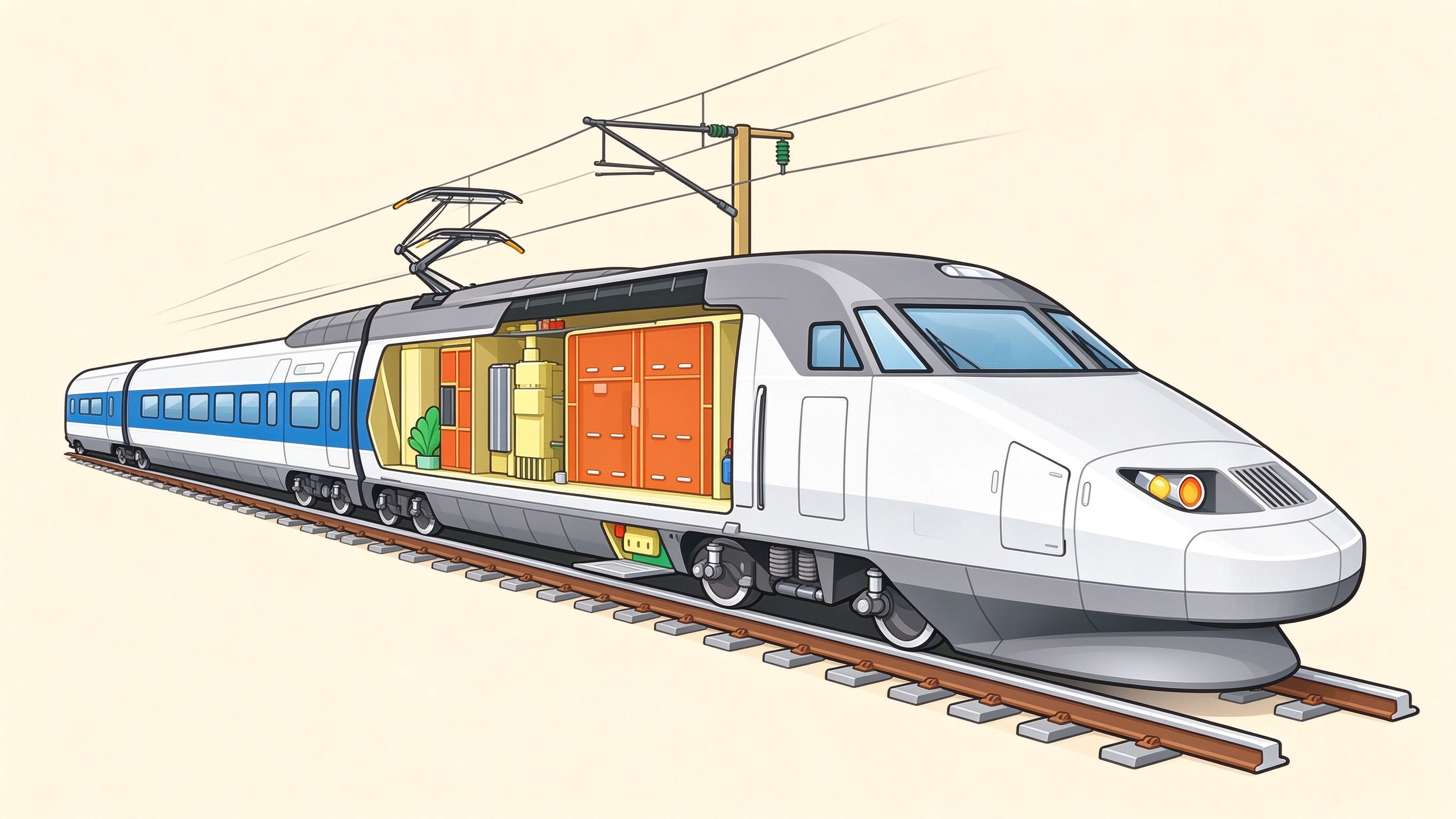 High-speed train annotated picture vocabulary with labeled objects