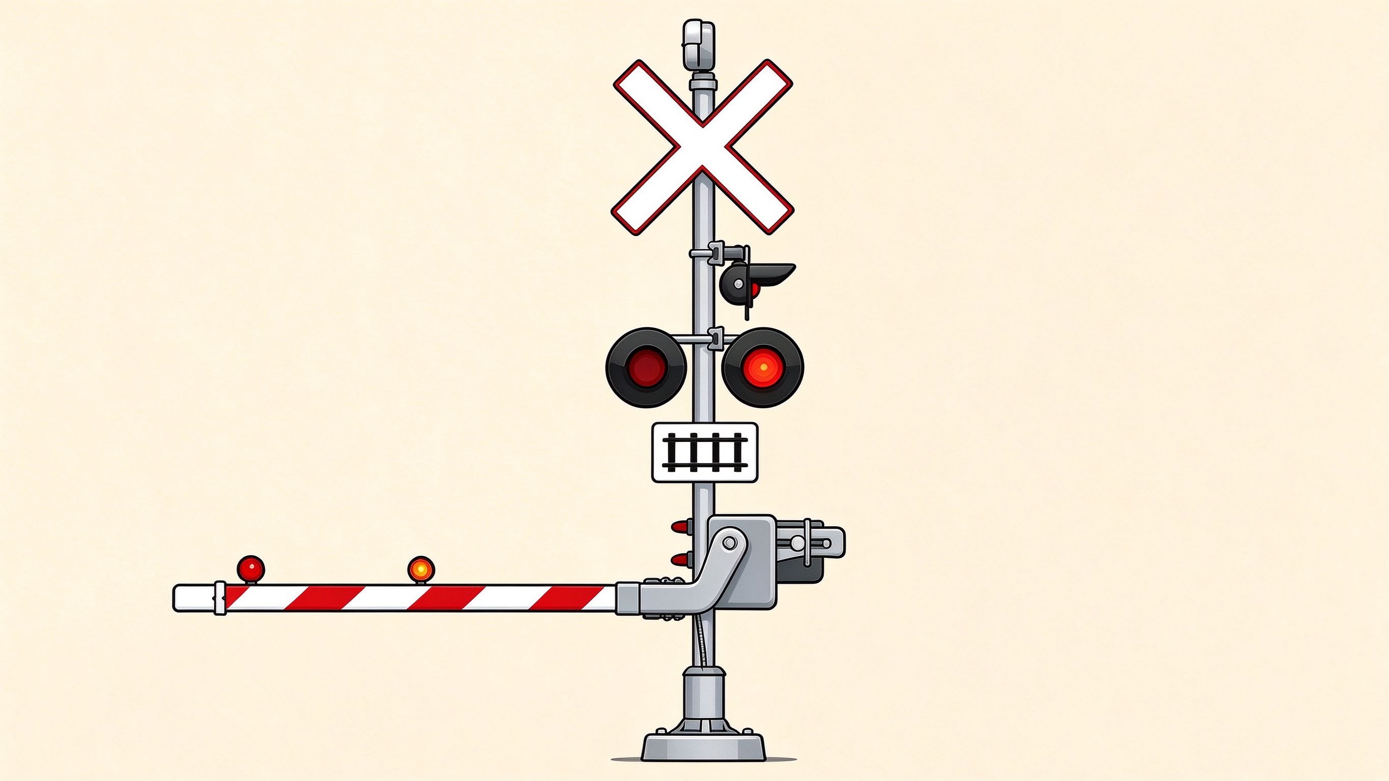 Highway-railroad crossing annotated picture vocabulary with labeled objects