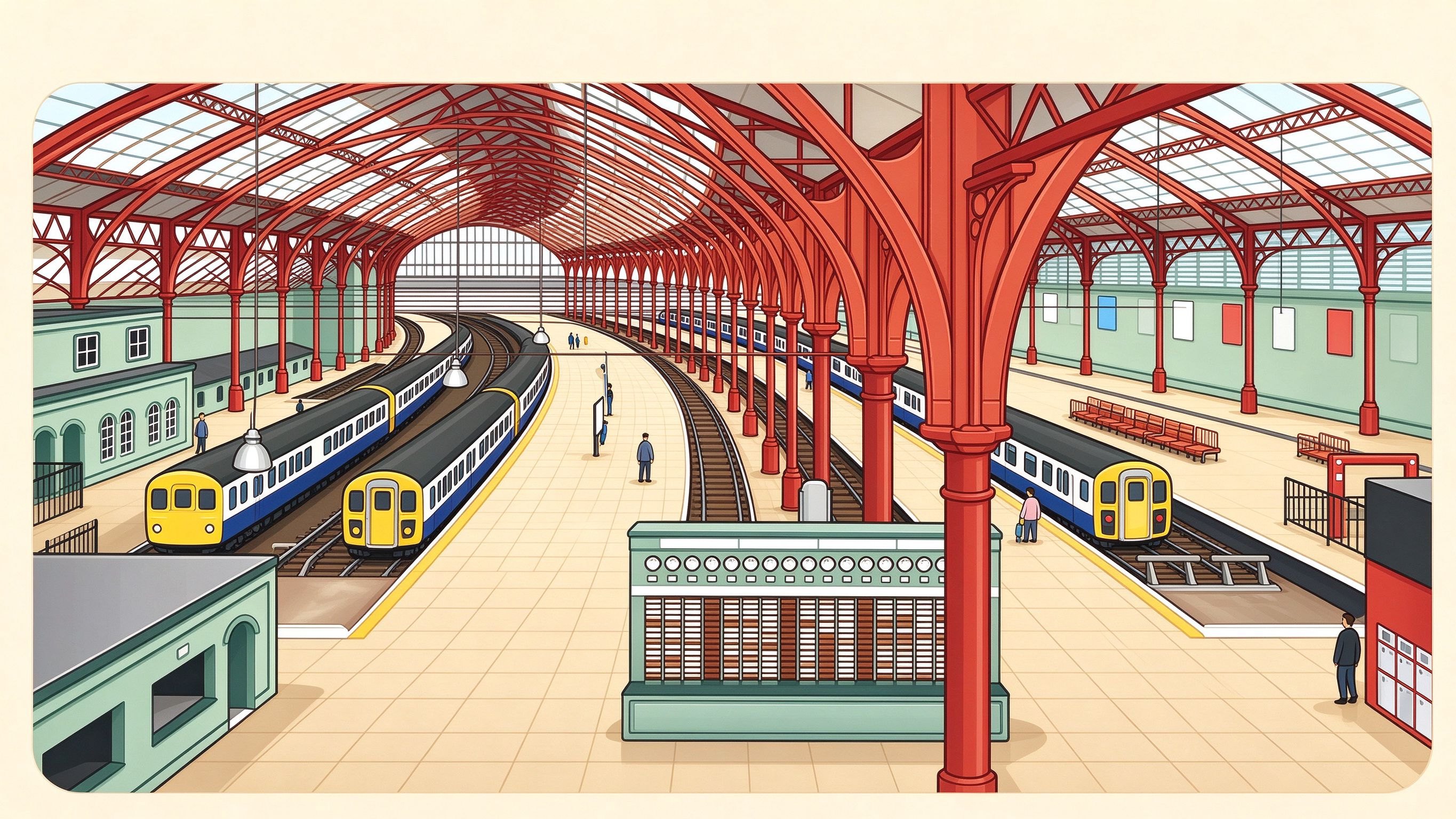 Passenger station annotated picture vocabulary with labeled objects