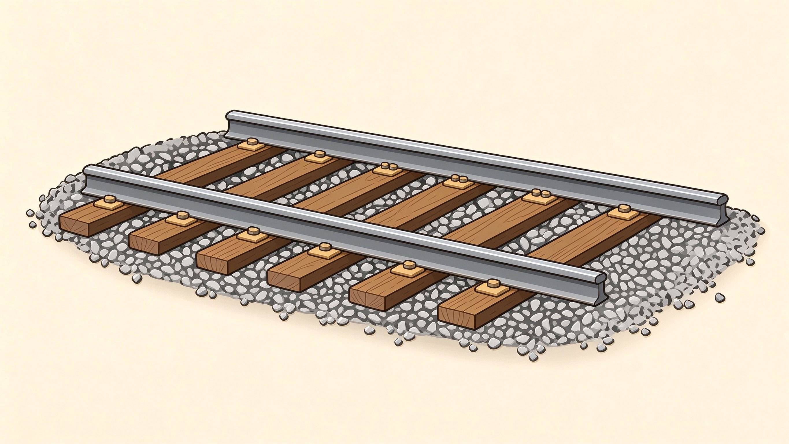 Railway track annotated picture vocabulary with labeled objects