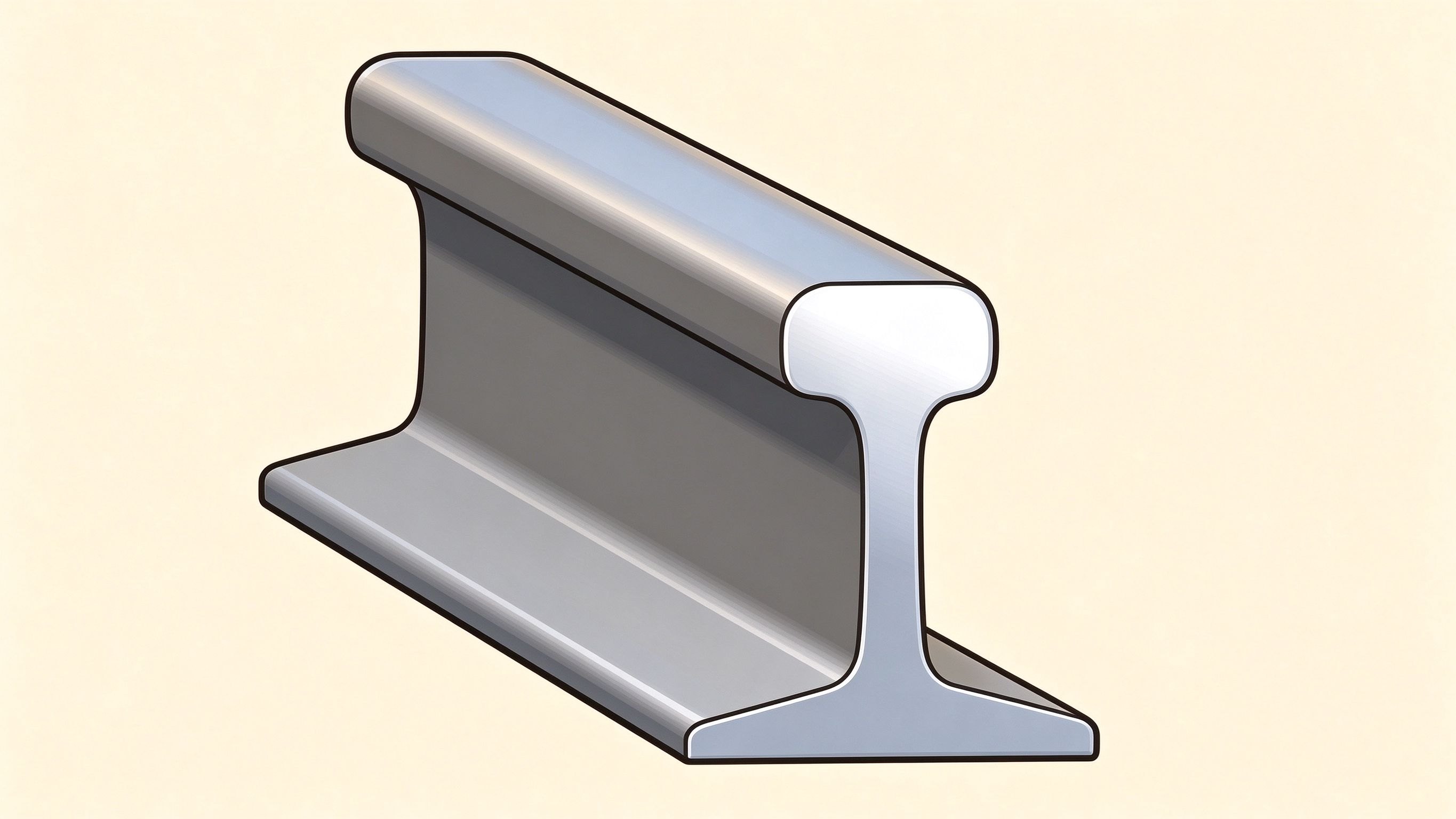 Rail cross-section annotated picture vocabulary with labeled objects