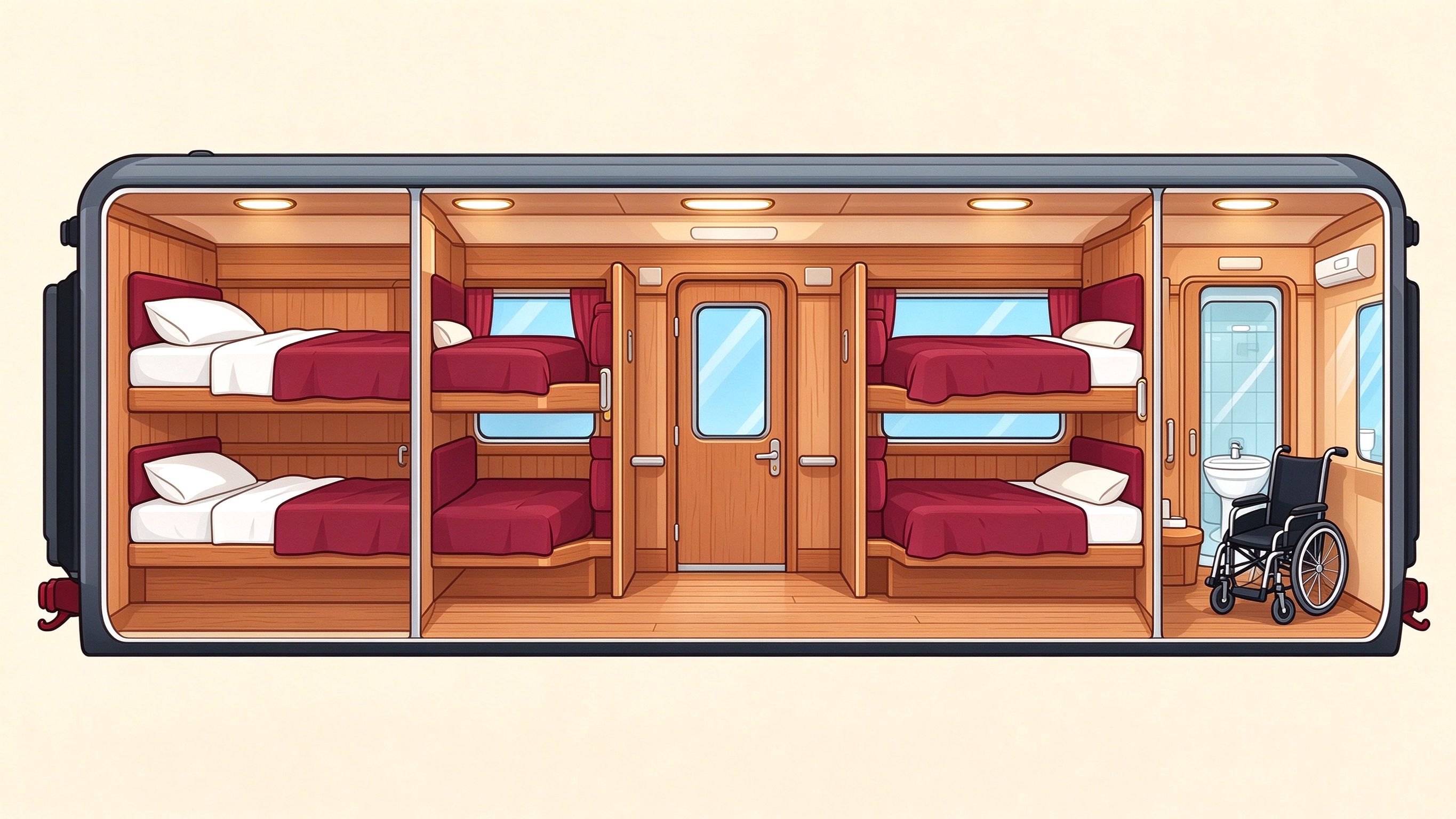 Sleeping car annotated picture vocabulary with labeled objects