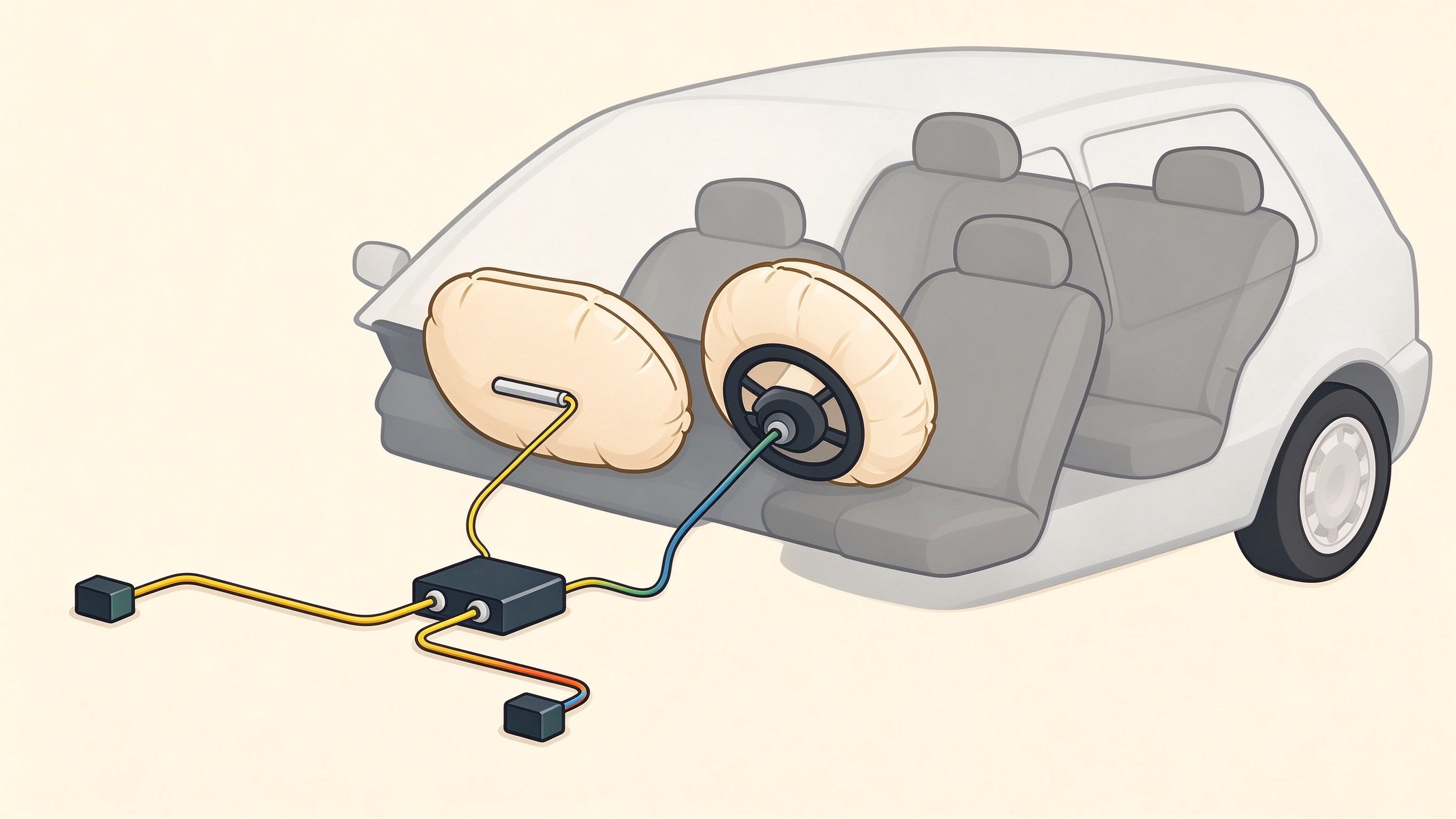 Airbag restraint system annotated picture vocabulary with labeled objects
