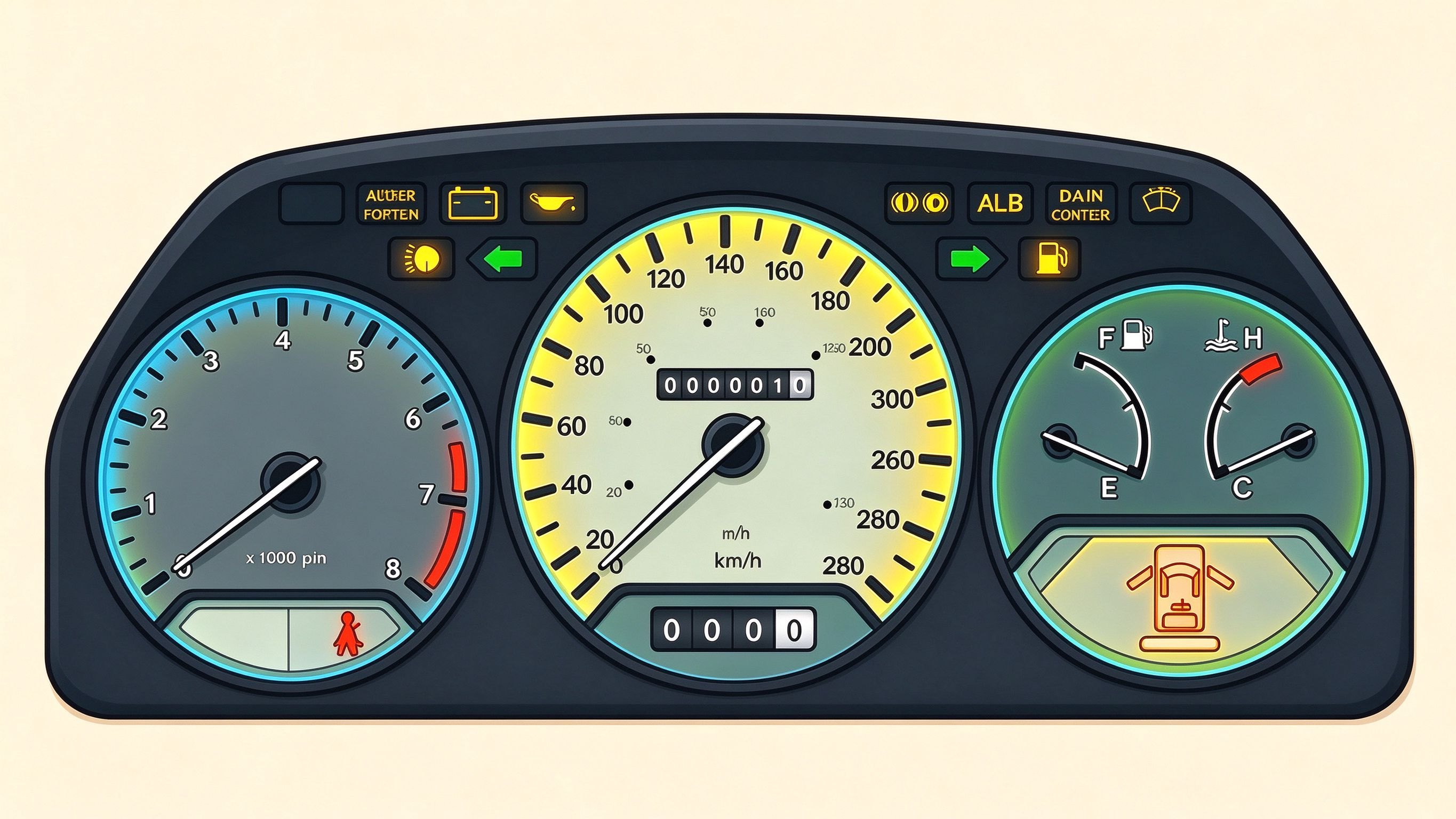 Dashboard annotated picture vocabulary with labeled objects