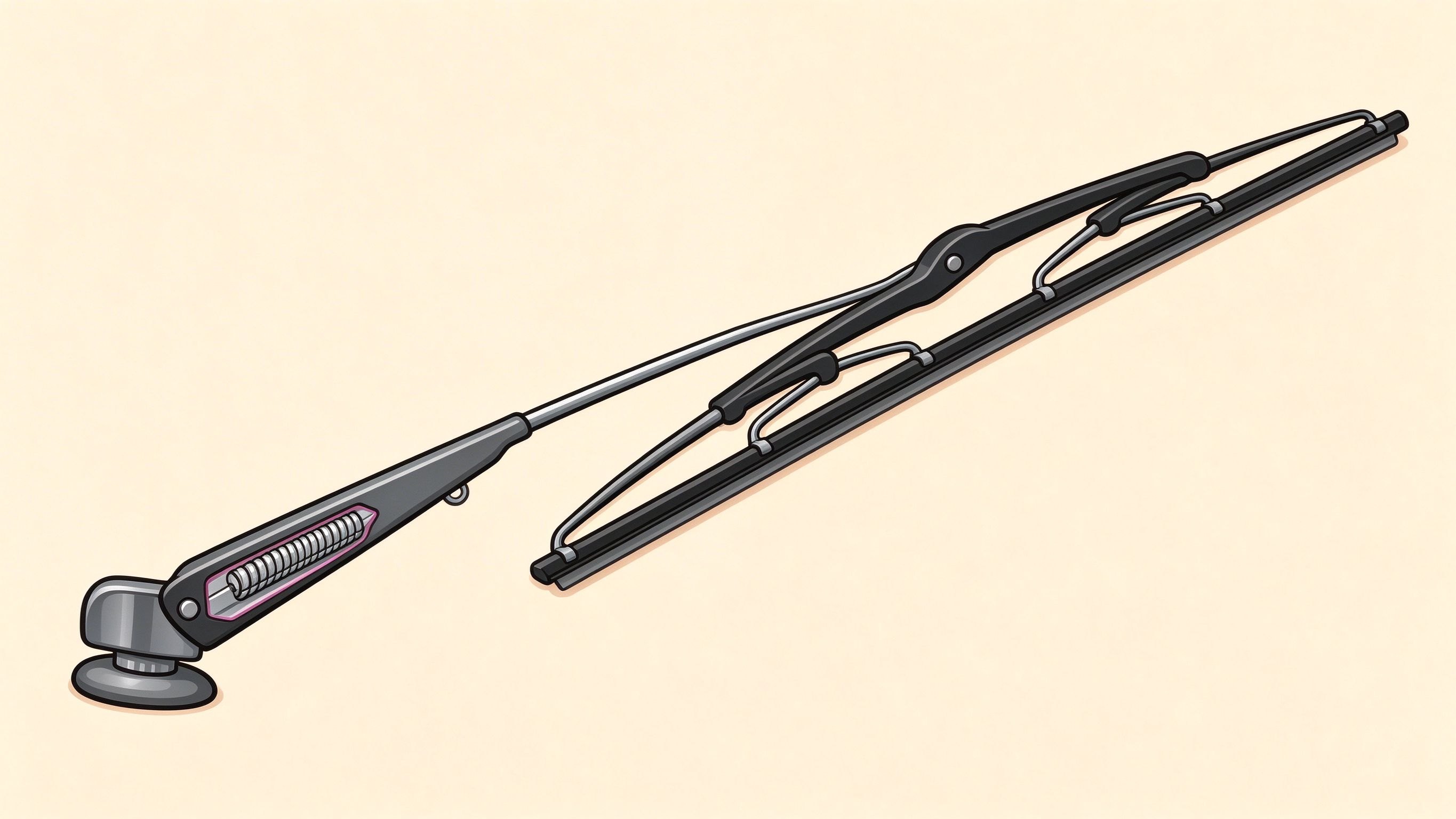 Windshield wiper annotated picture vocabulary with labeled objects