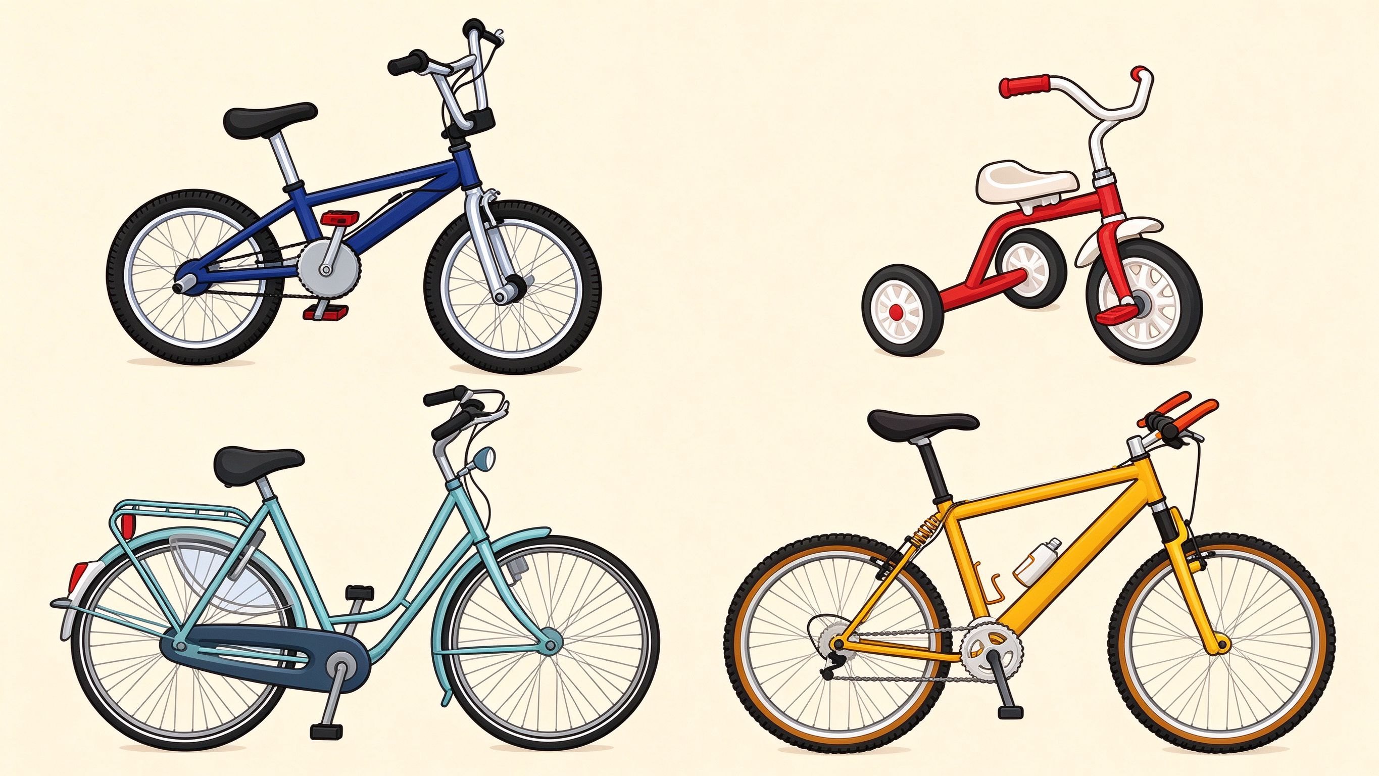 Bicycle example annotated picture vocabulary with labeled objects