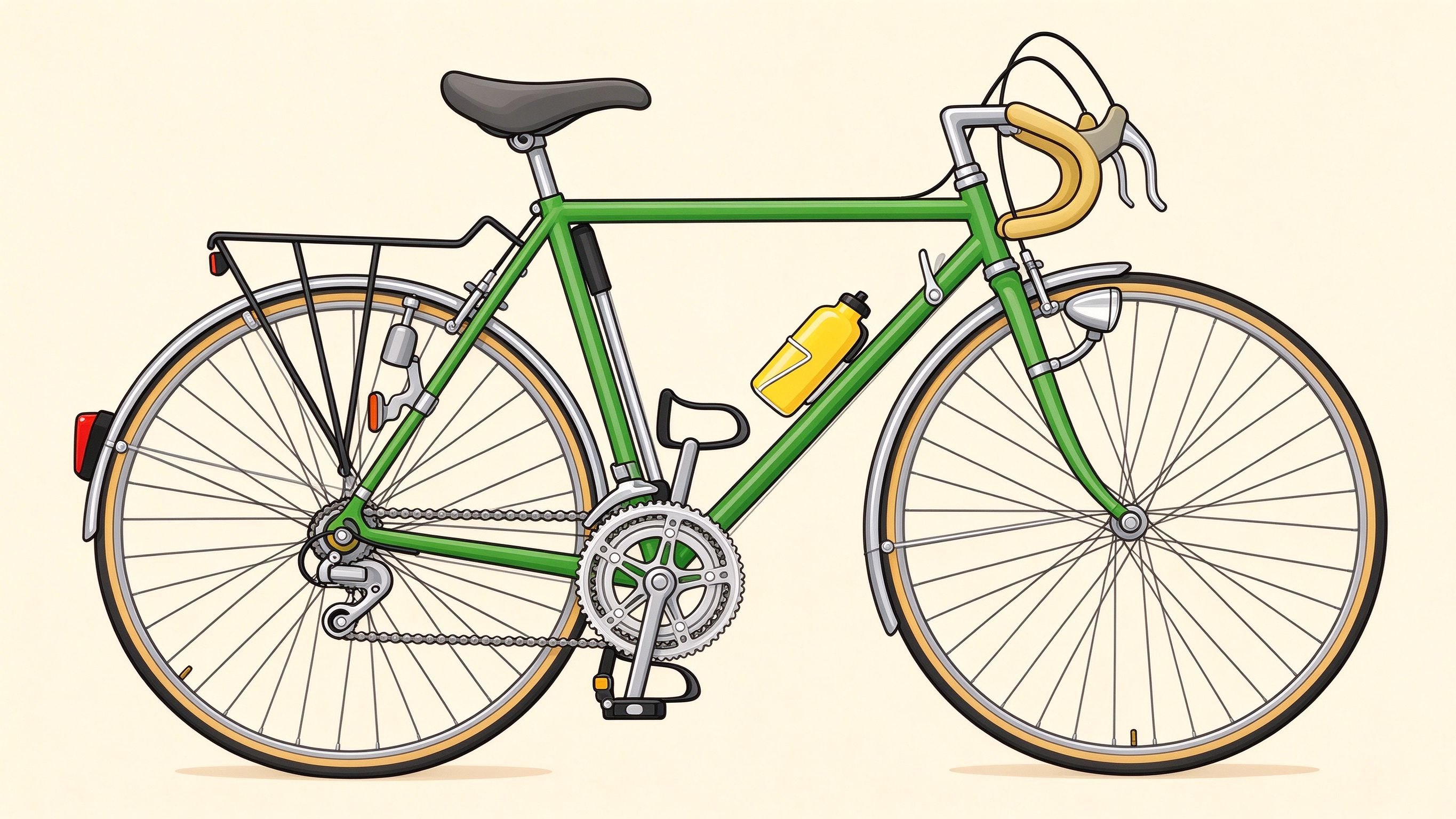 Bicycle parts annotated picture vocabulary with labeled objects