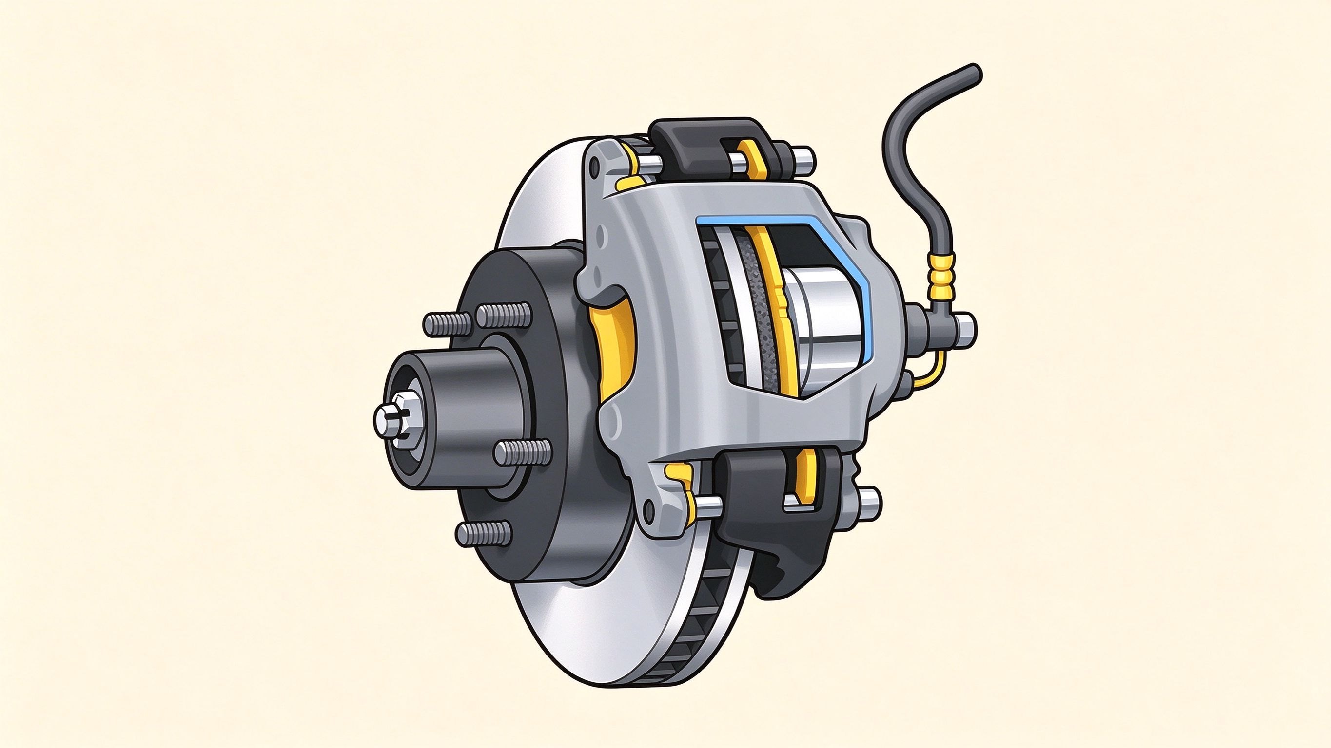 Disc brake annotated picture vocabulary with labeled objects