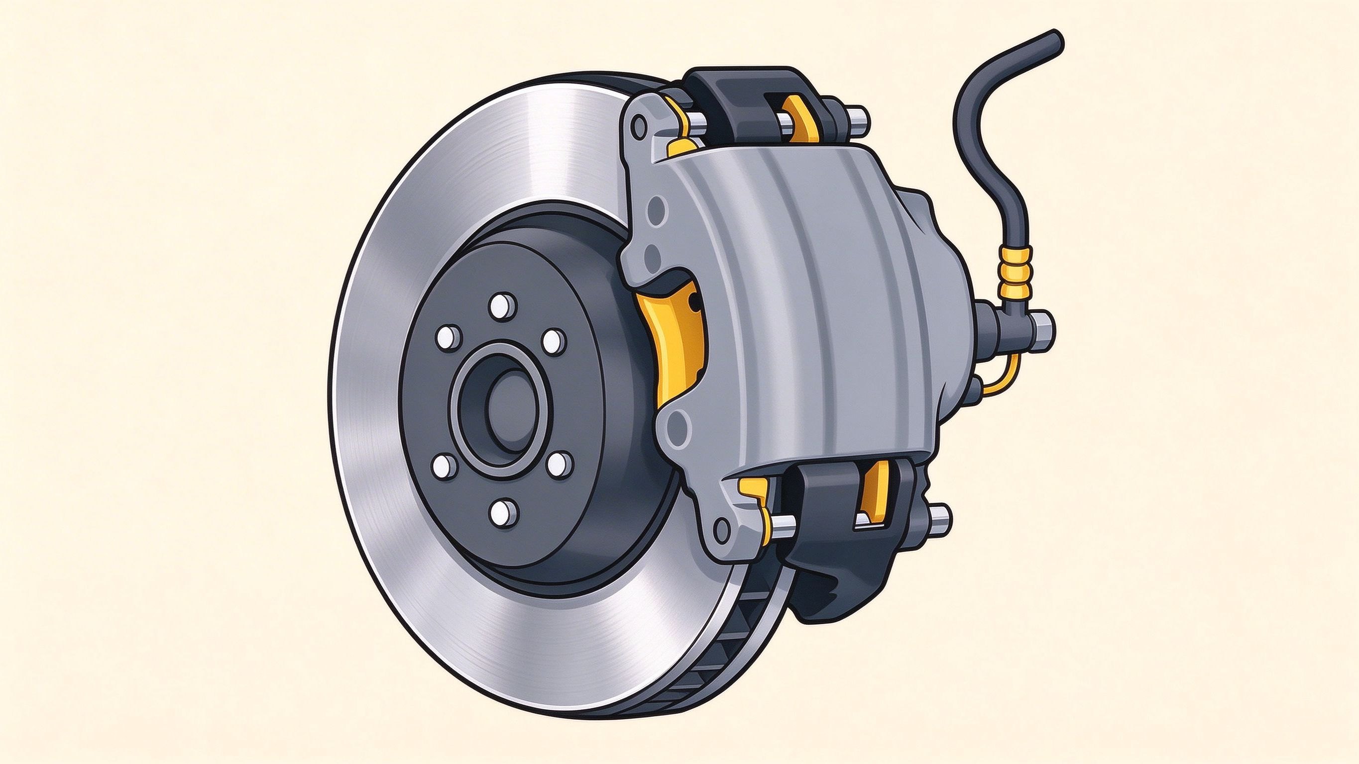 Disc brake annotated picture vocabulary with labeled objects