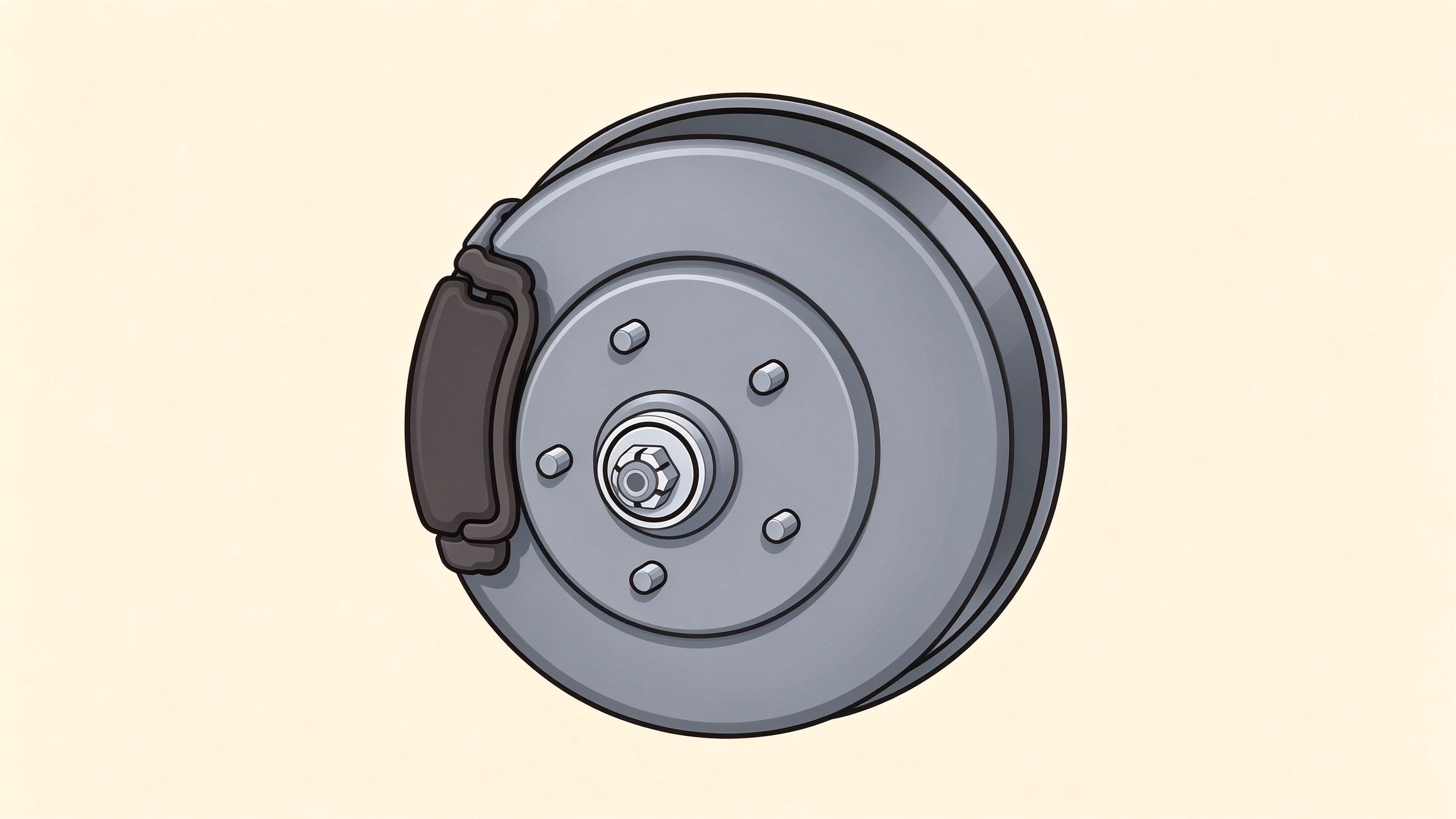 Drum brake annotated picture vocabulary with labeled objects