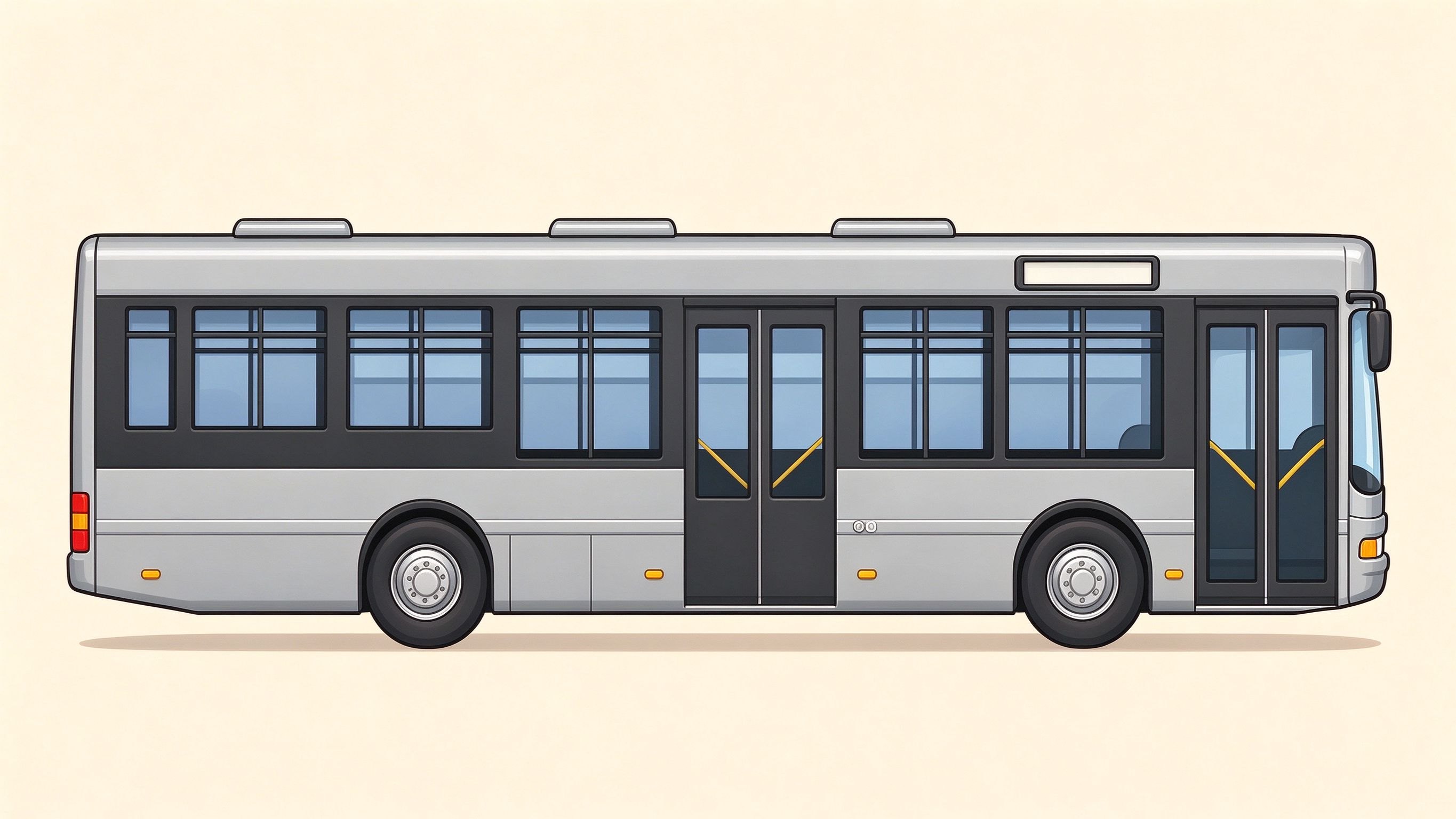 City bus annotated picture vocabulary with labeled objects