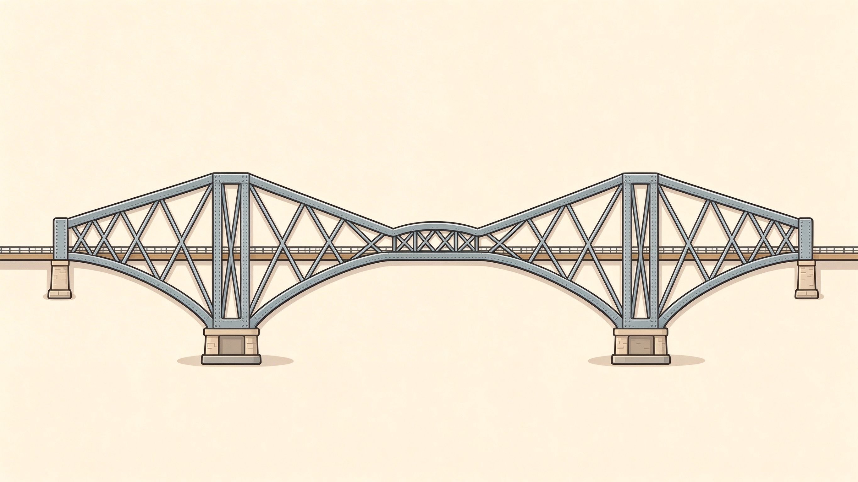 Cantilever bridge annotated picture vocabulary with labeled objects