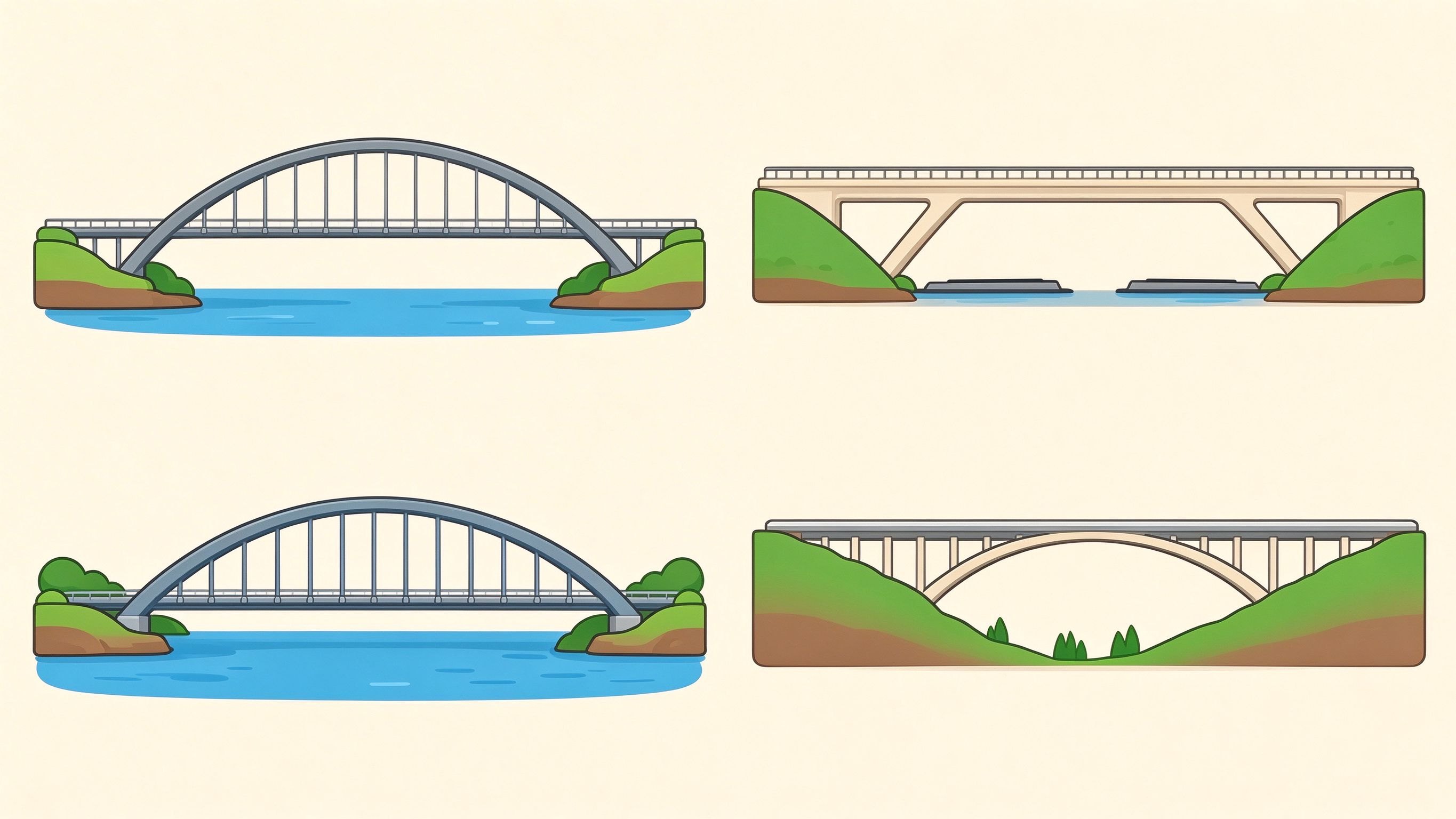 Arch bridge example annotated picture vocabulary with labeled objects