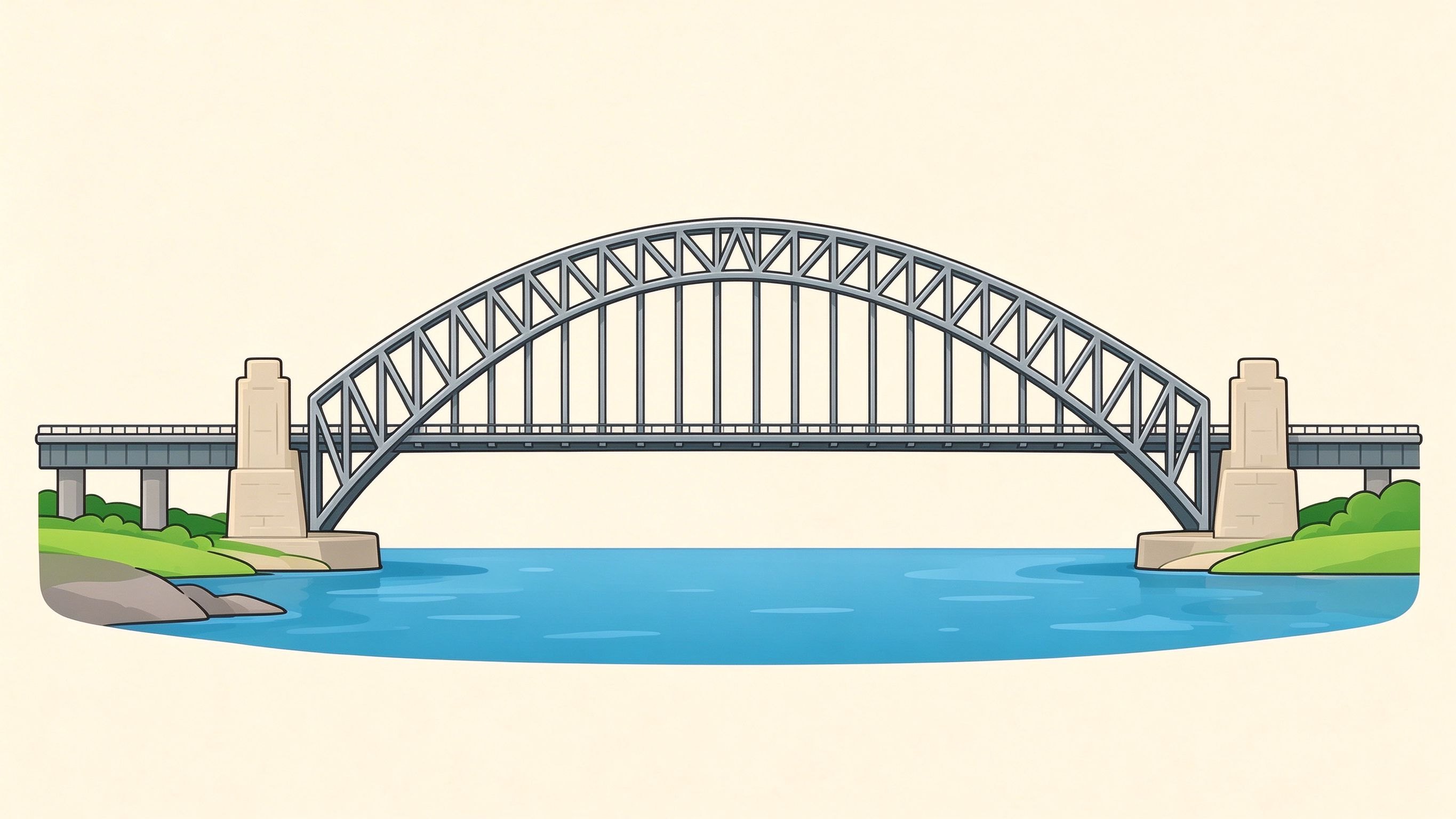 Arch bridge annotated picture vocabulary with labeled objects