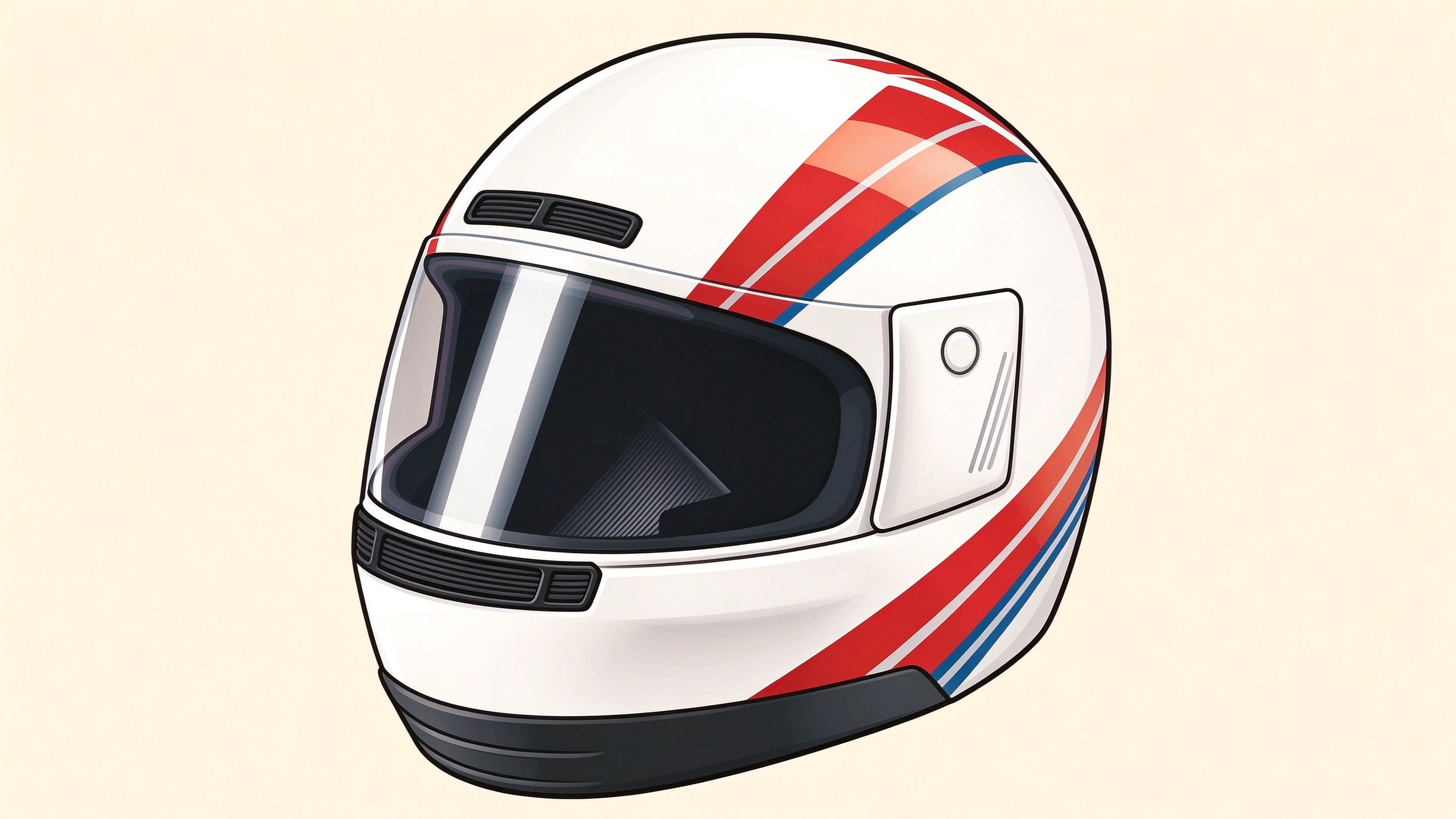 Motorcycle helmet annotated picture vocabulary with labeled objects