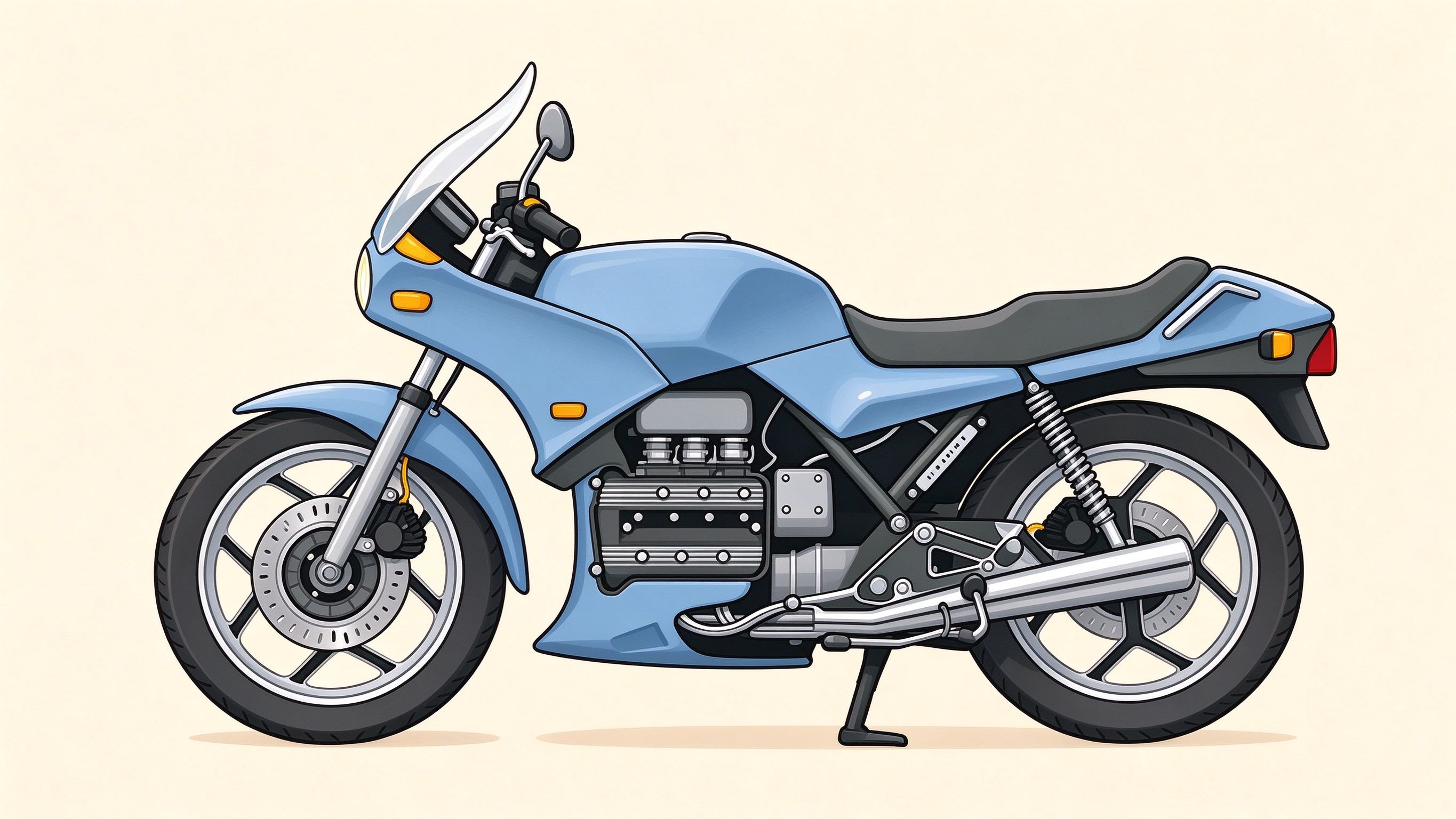 Motorcycle annotated picture vocabulary with labeled objects