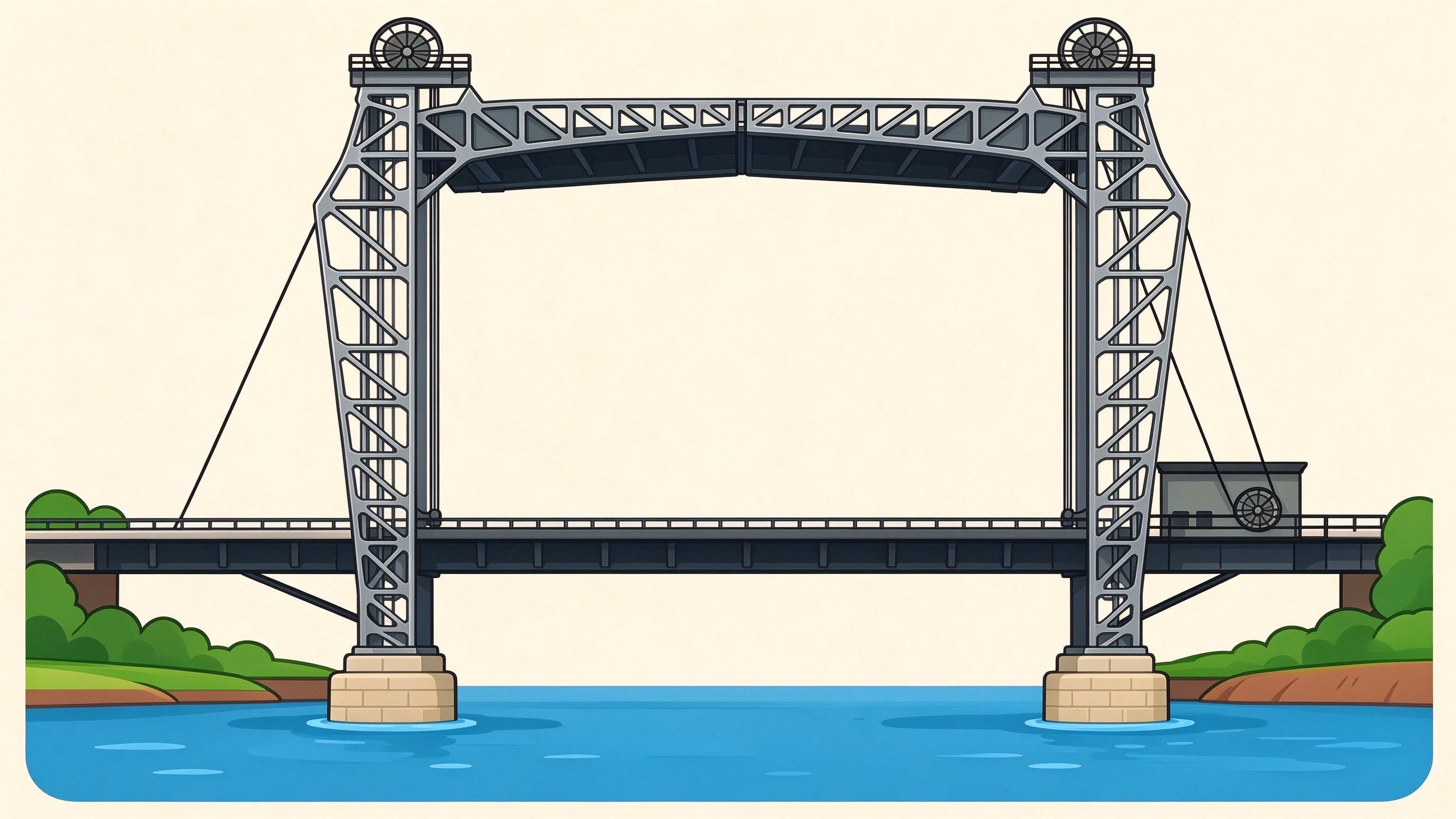 Lift bridge annotated picture vocabulary with labeled objects