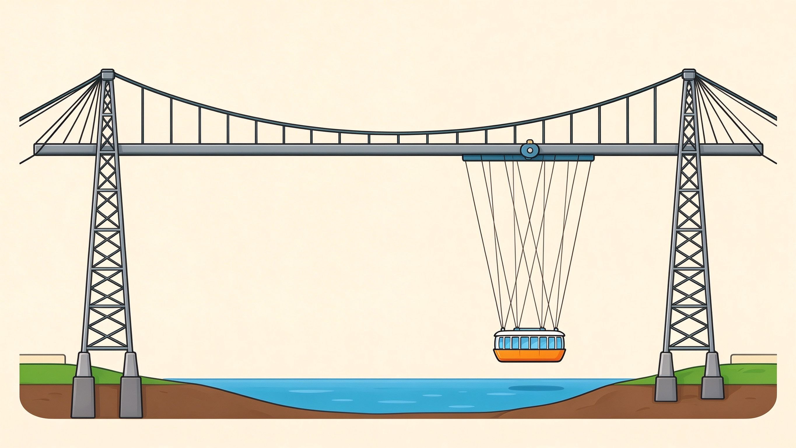 Transporter bridge annotated picture vocabulary with labeled objects