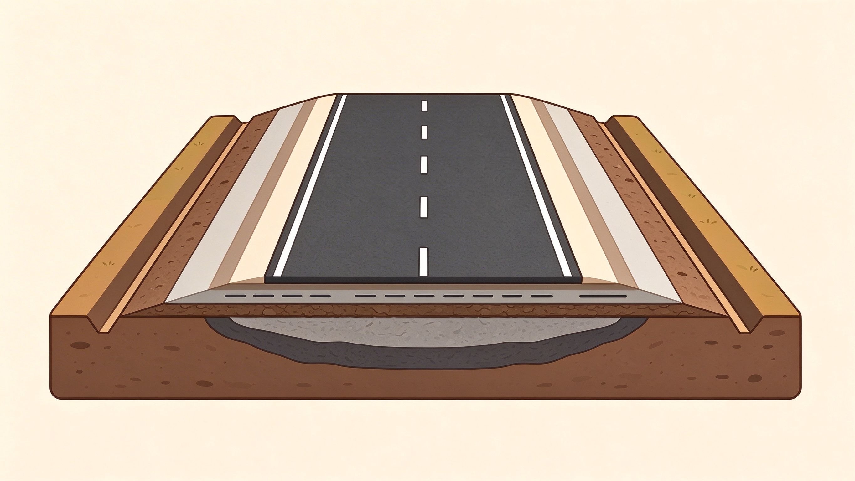 Road cross-section annotated picture vocabulary with labeled objects