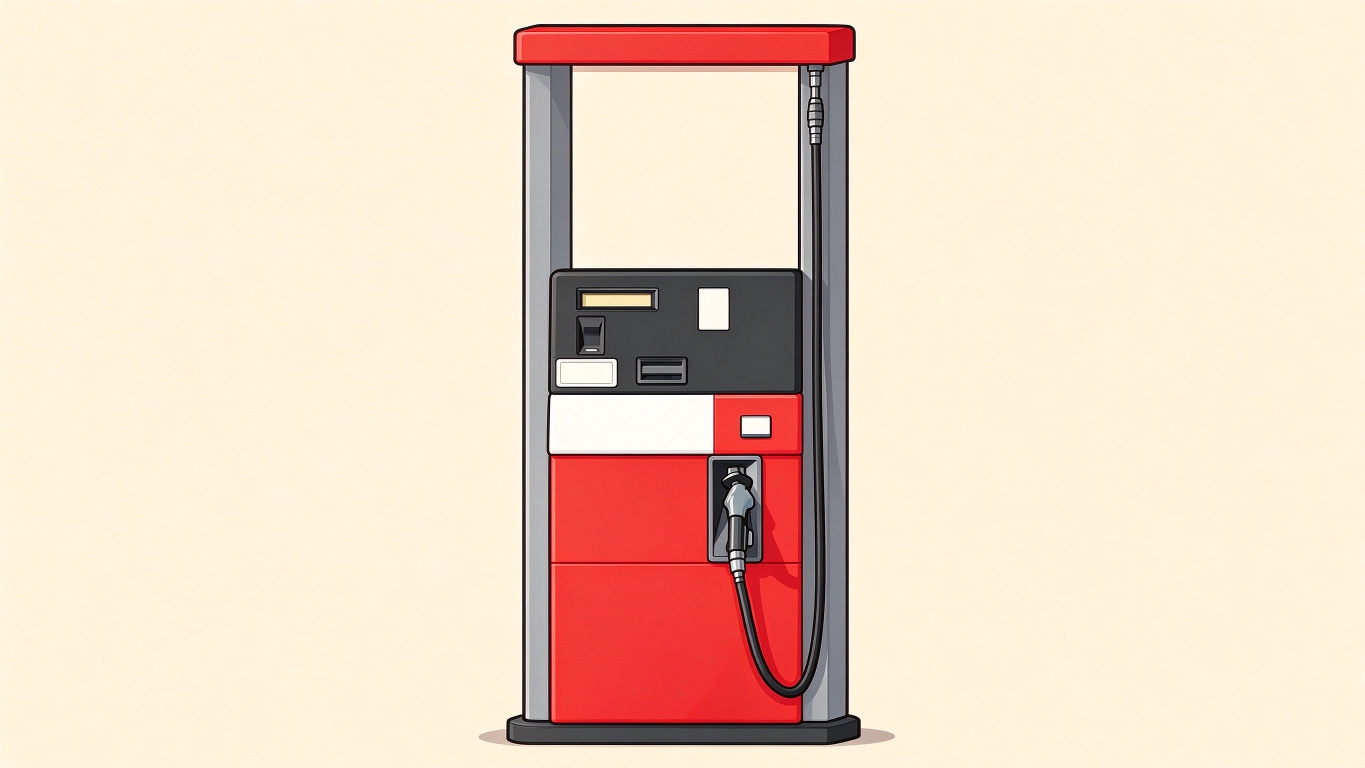 Gasoline pump annotated picture vocabulary with labeled objects