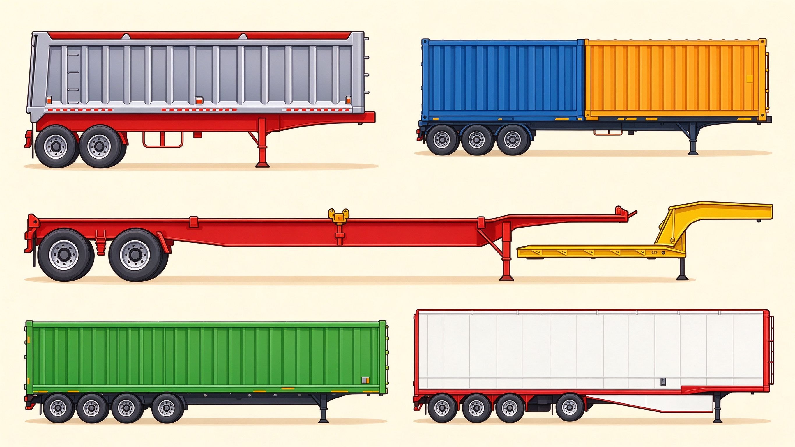 Semi-trailer example annotated picture vocabulary with labeled objects