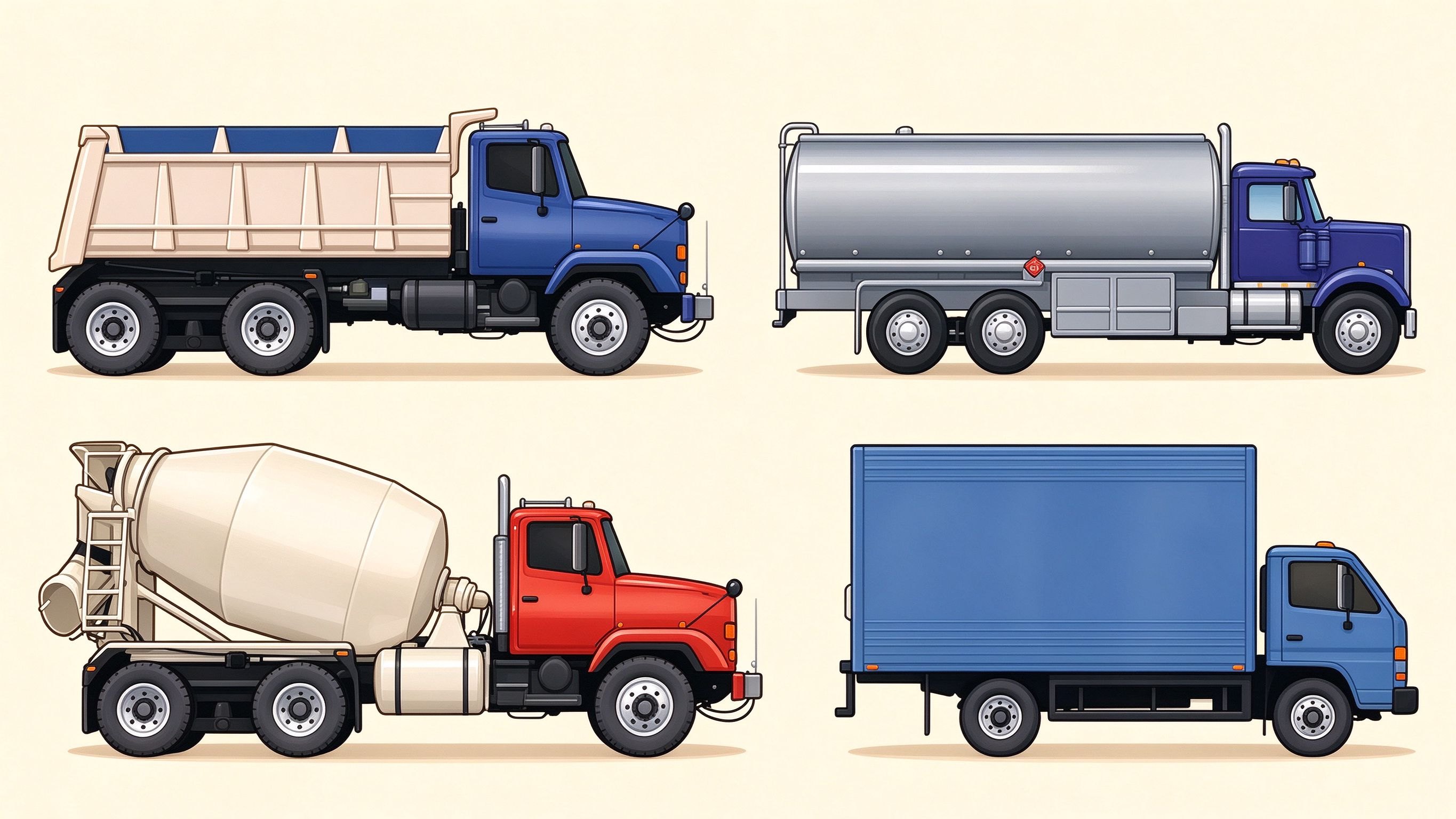 Truck example annotated picture vocabulary with labeled objects