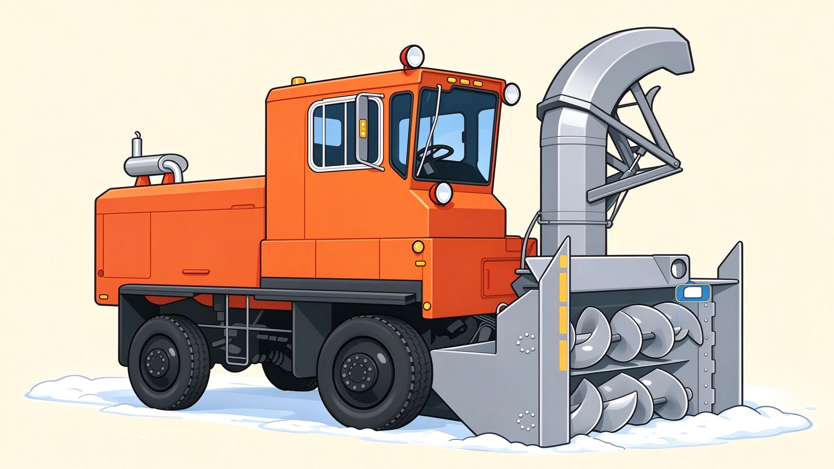 Snow blower annotated picture vocabulary with labeled objects